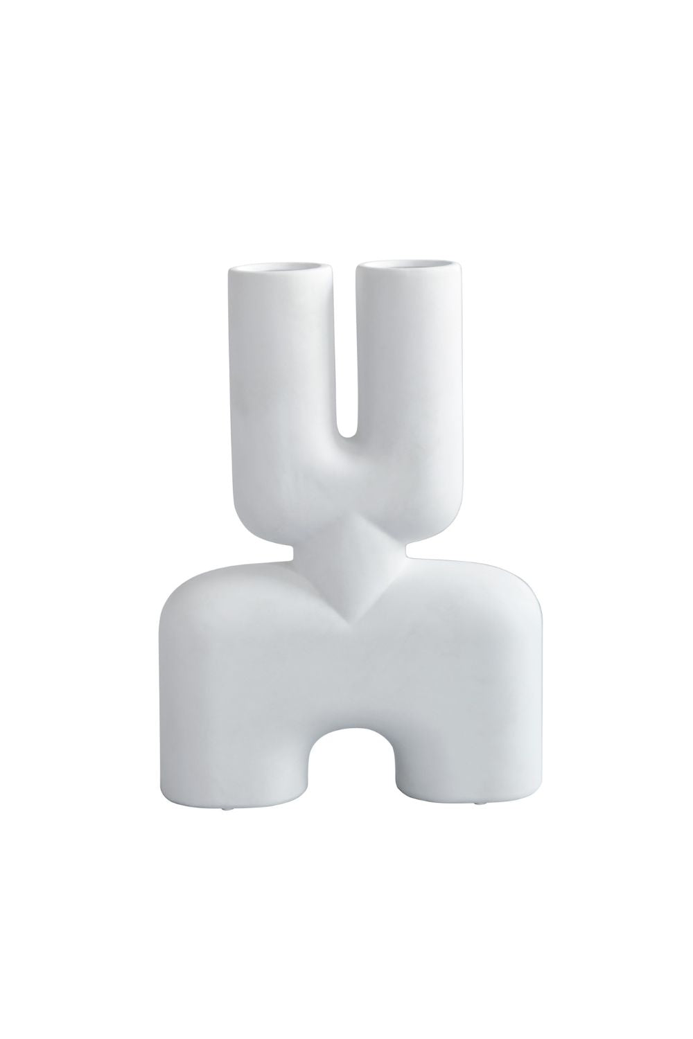 Cobra Vase Double Medio Bone White