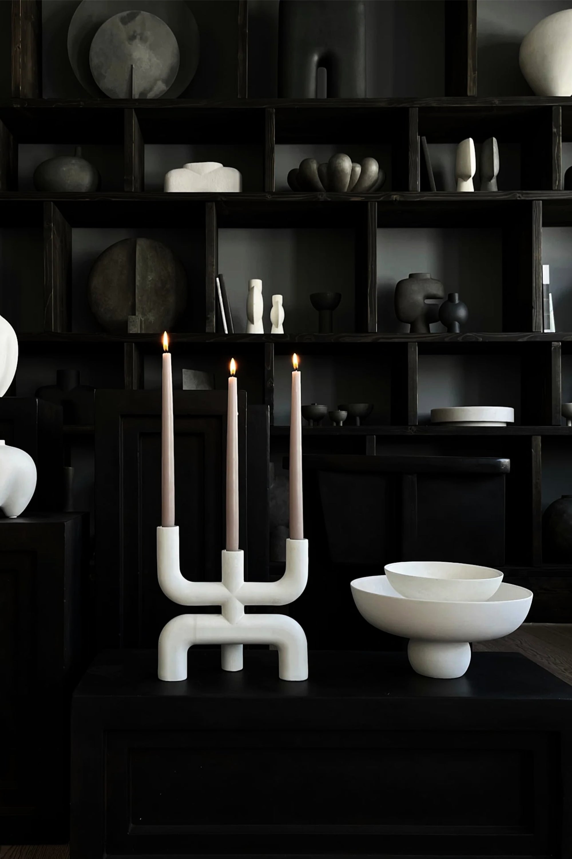 Cobra csontfehér gyertyatartó