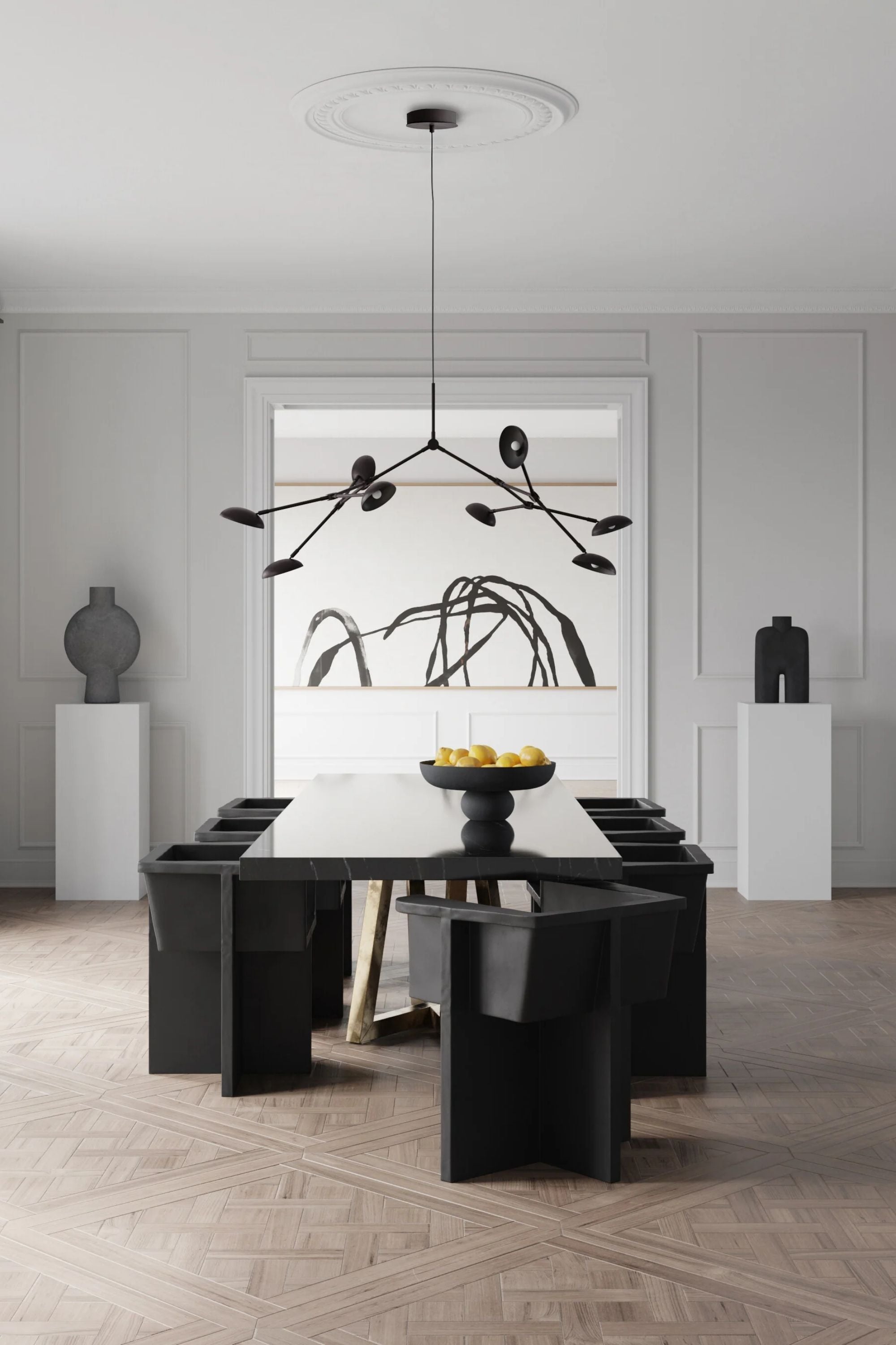 Drop Chandelier Burned Black (5m)