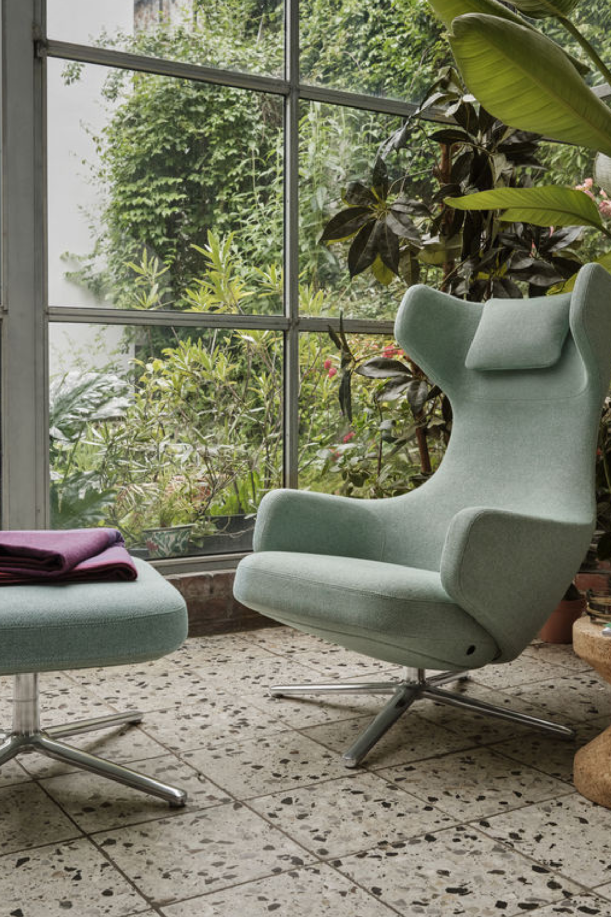 Grand Repos Lounge Szék, Dumet, Pale blue/emerald