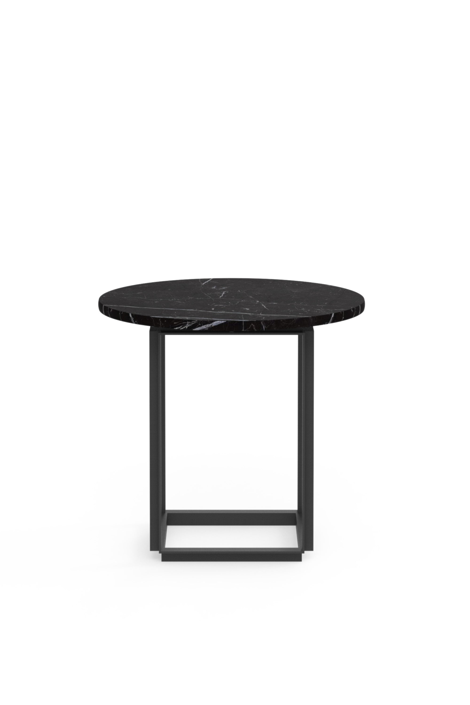 Florence Black Marquina Side table Ø50