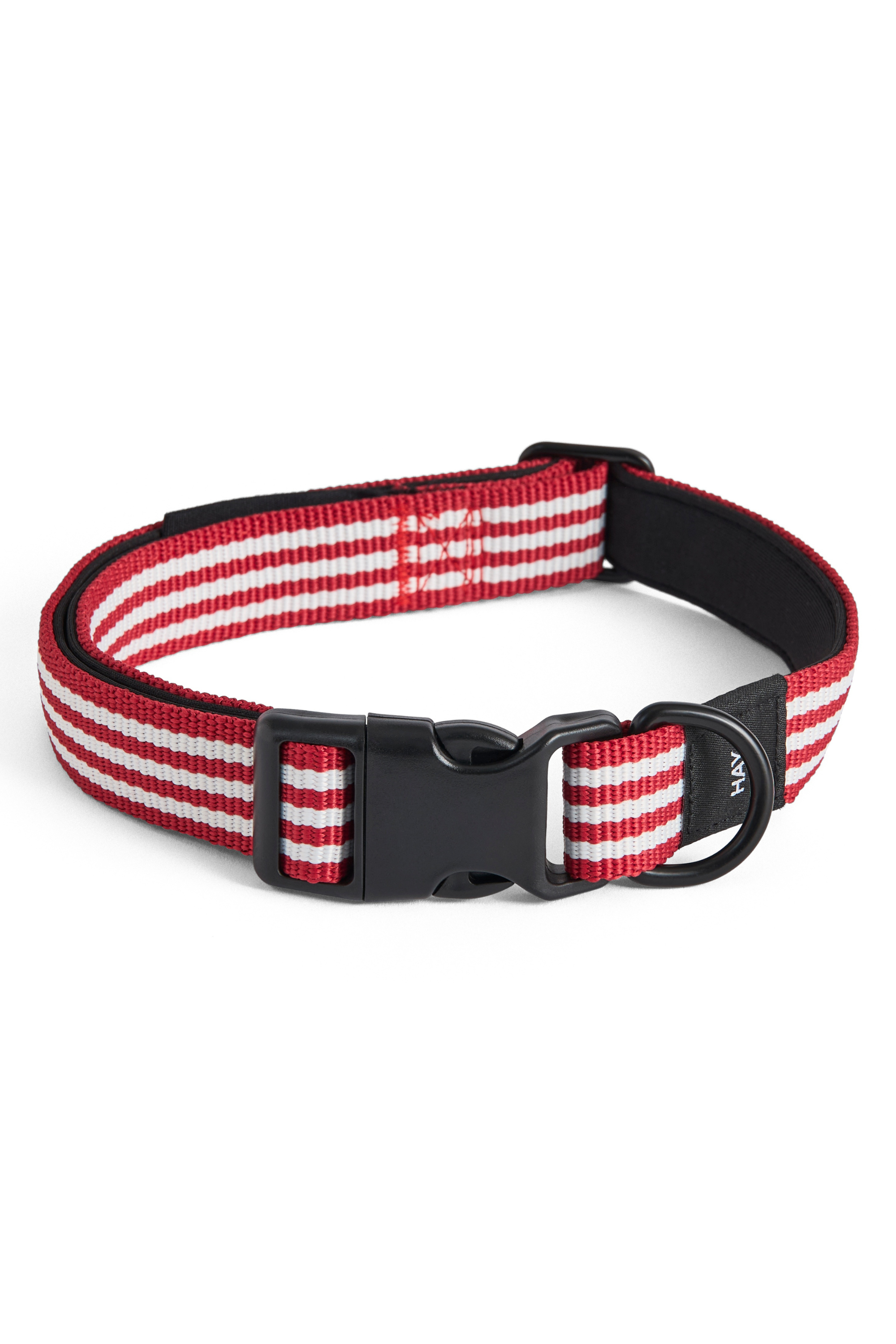 HAY Dogs piros-fehér nyakörv, lapos, M/L