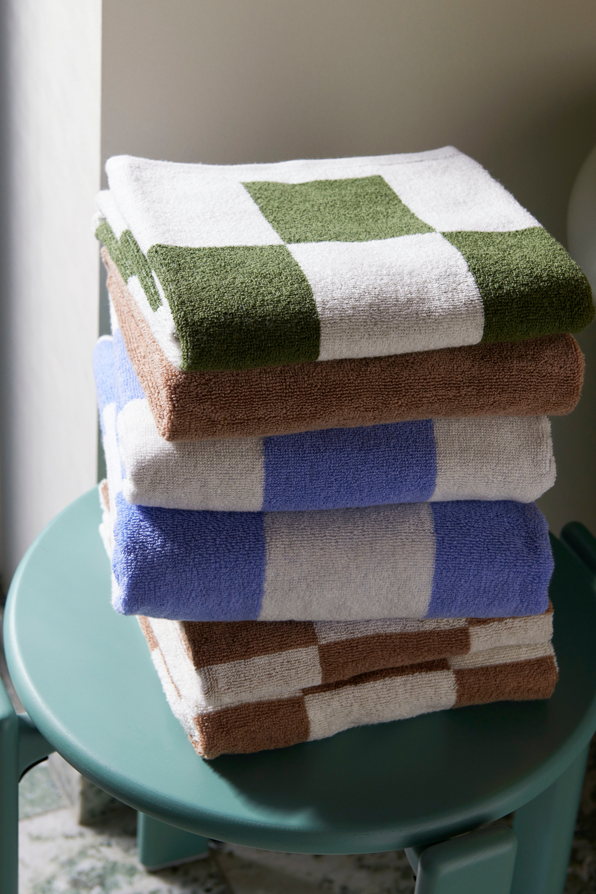 Check Hand Towel 50 x 90 Matcha