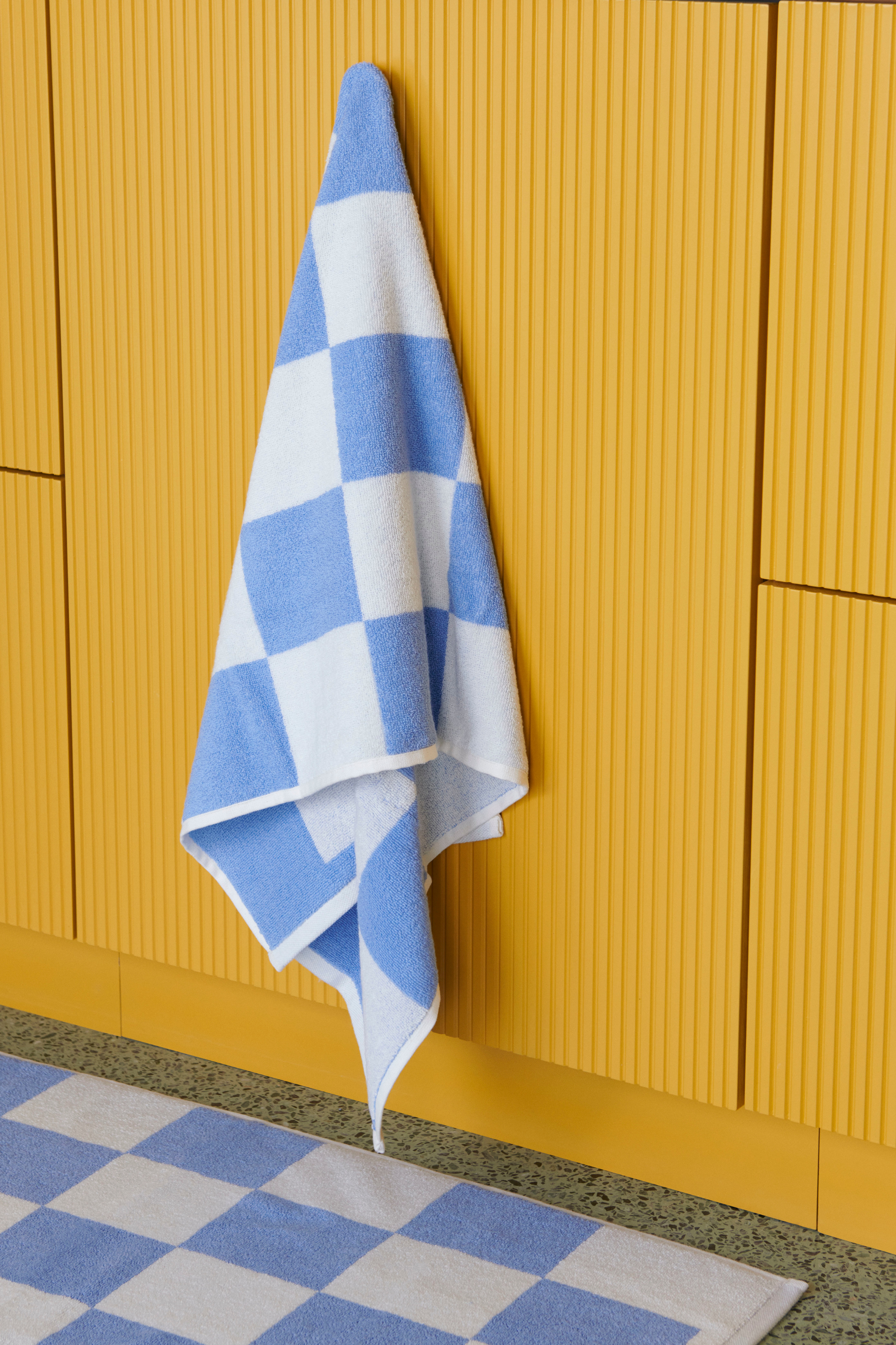 Check Bath Towel 70 x 136 Sky blue