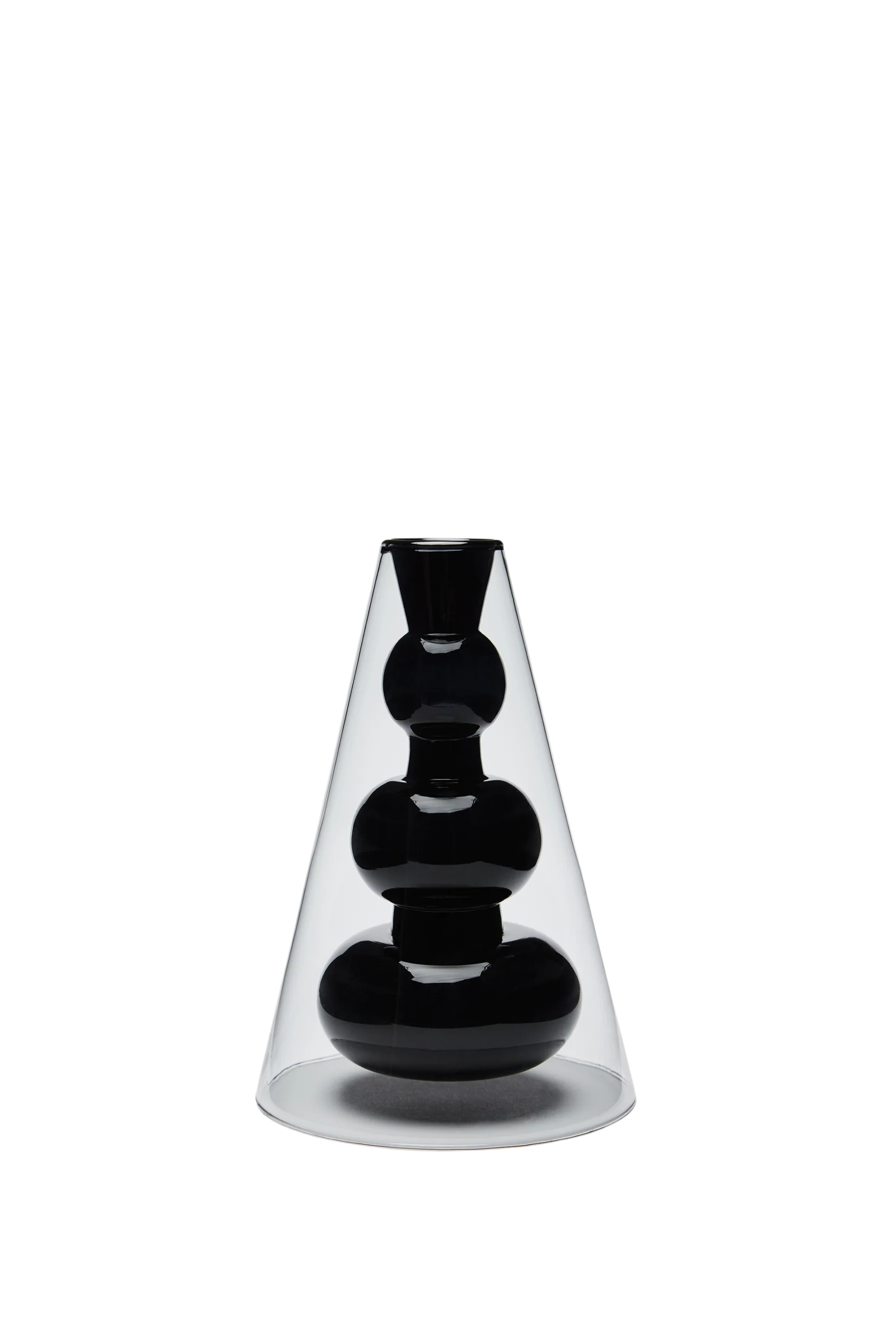 Bump kúpos váza, fekete