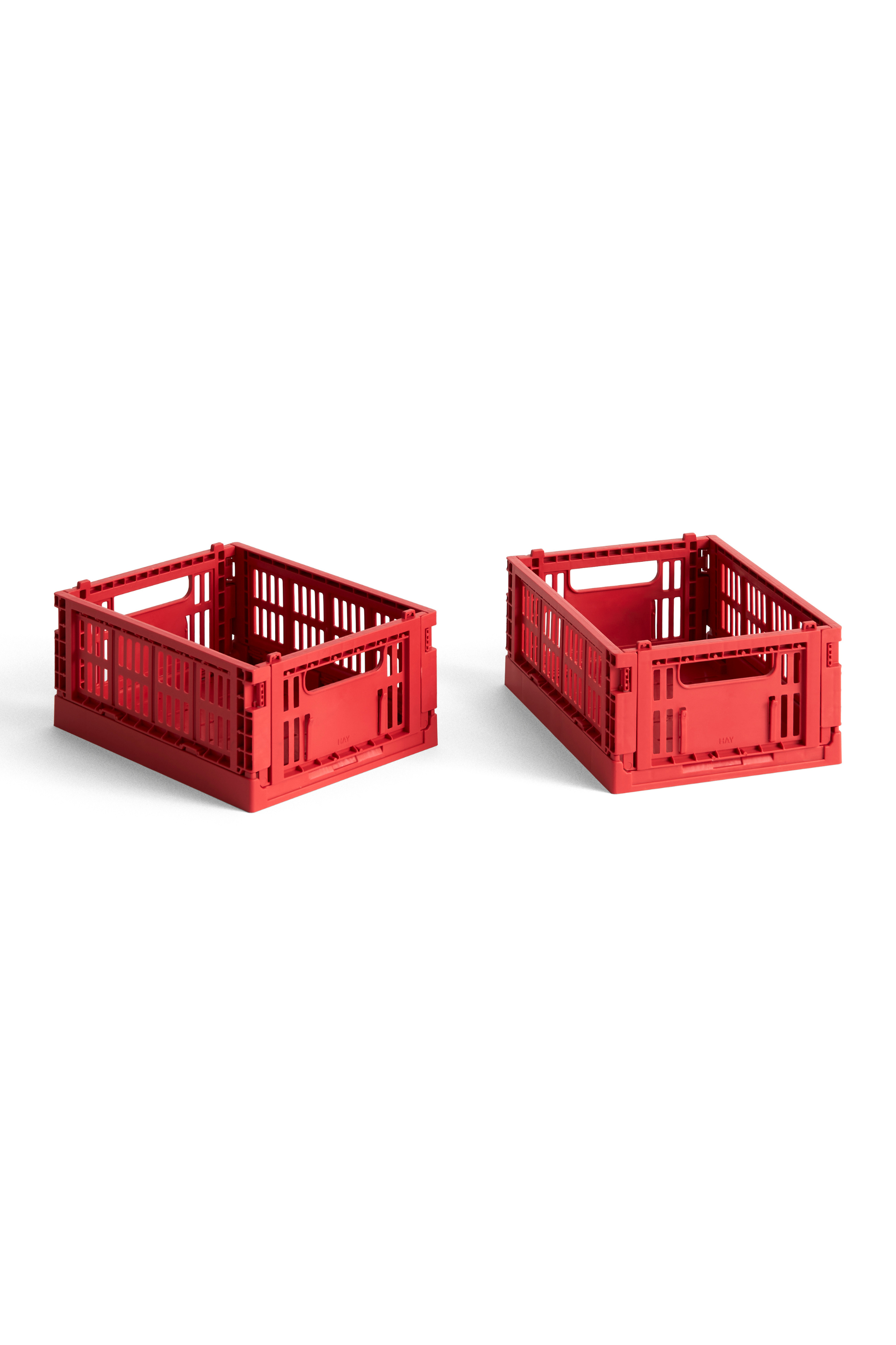 Összecsukható mini piros rekesz szett 2 db