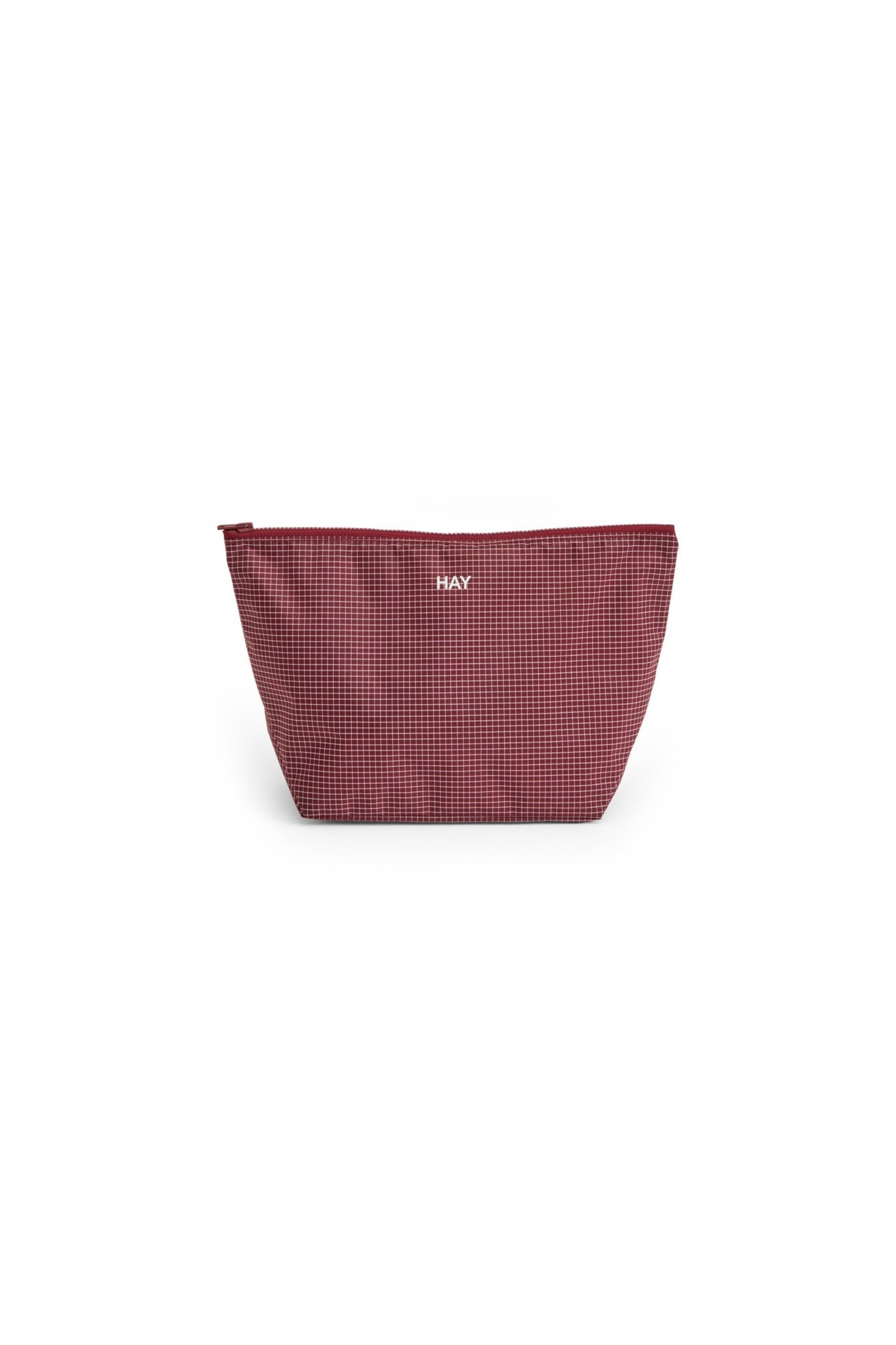 Grid Pouch Medium Burgundy