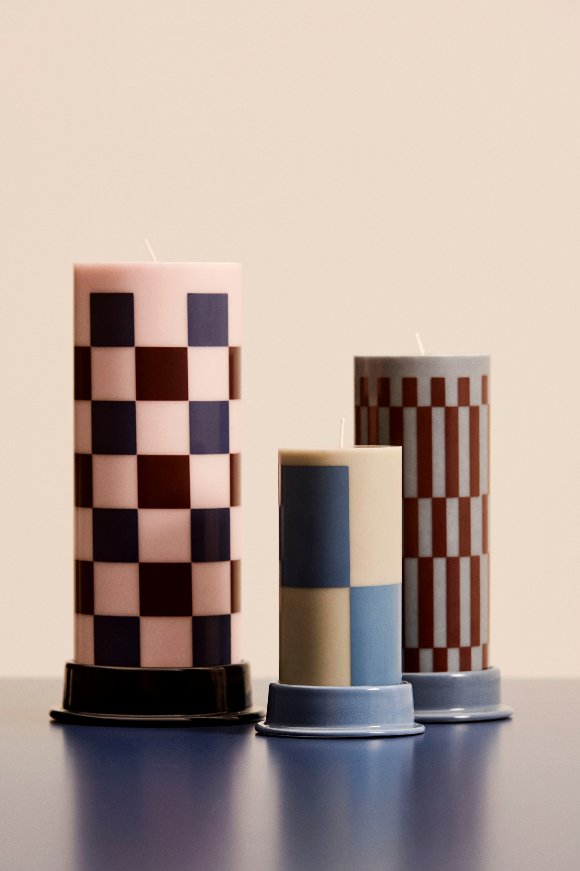 Column dusty blue gyertyatartó, közepes