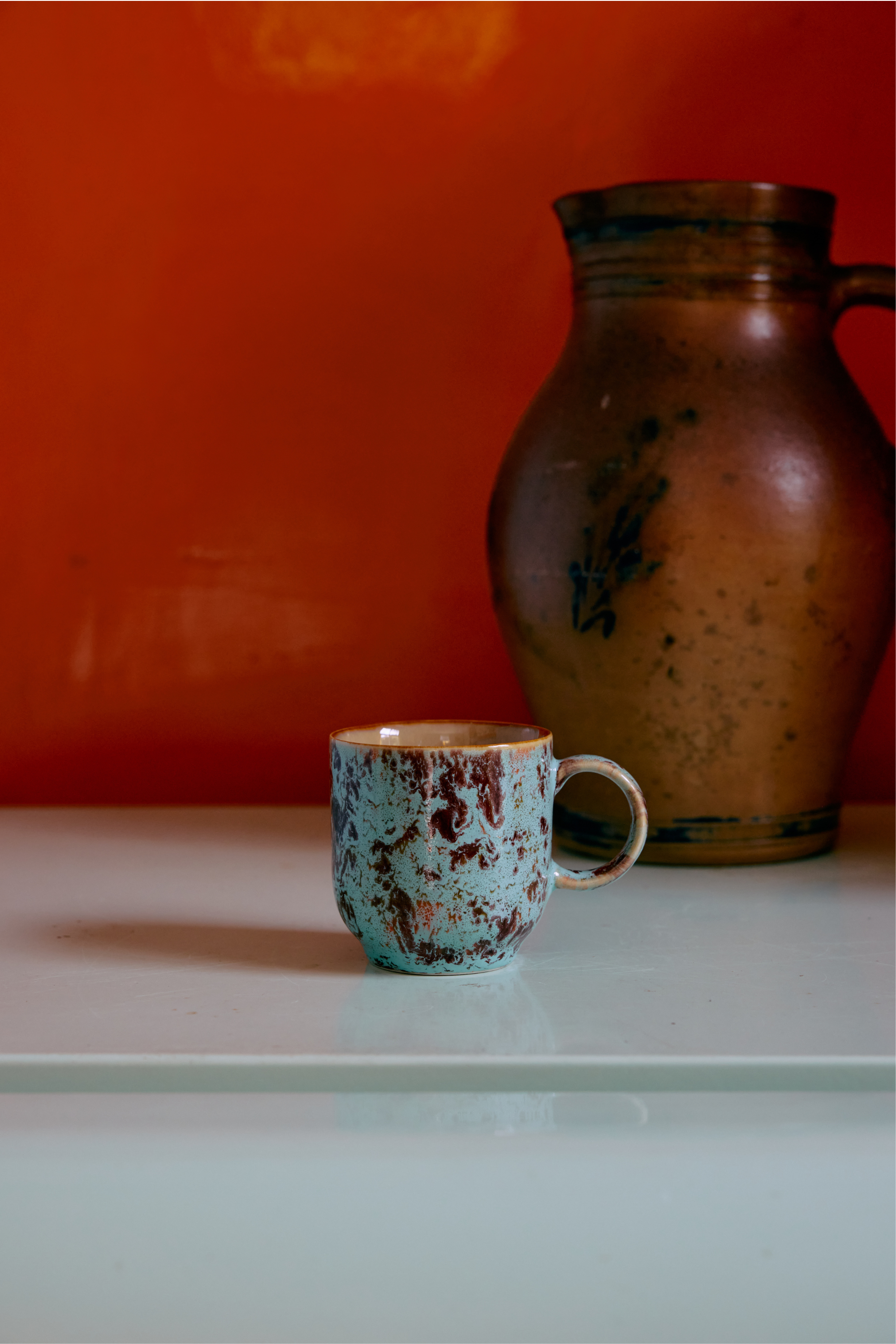 70s Ceramics: Abstract kávésbögrék, 4 db
