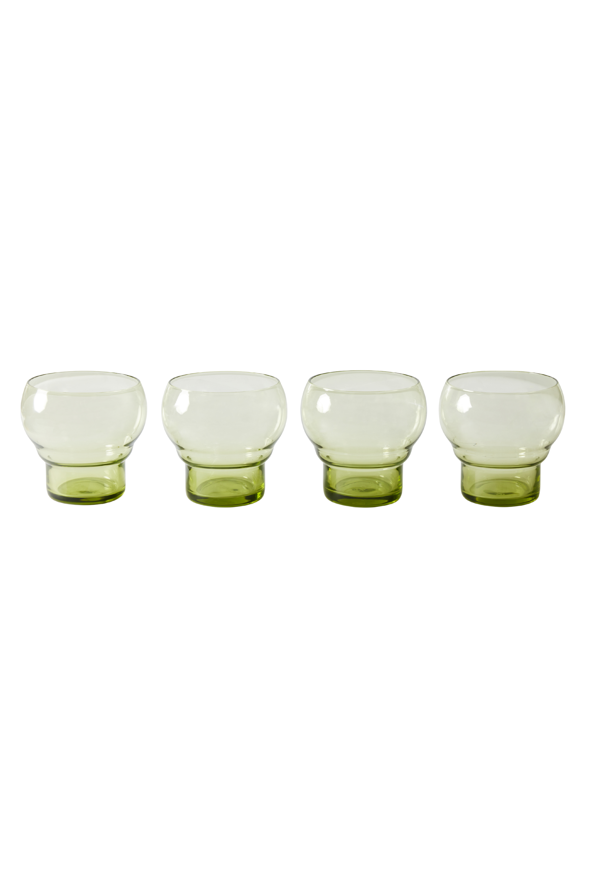 70s Glassware: Bulb mentazöld poharak, 4 db