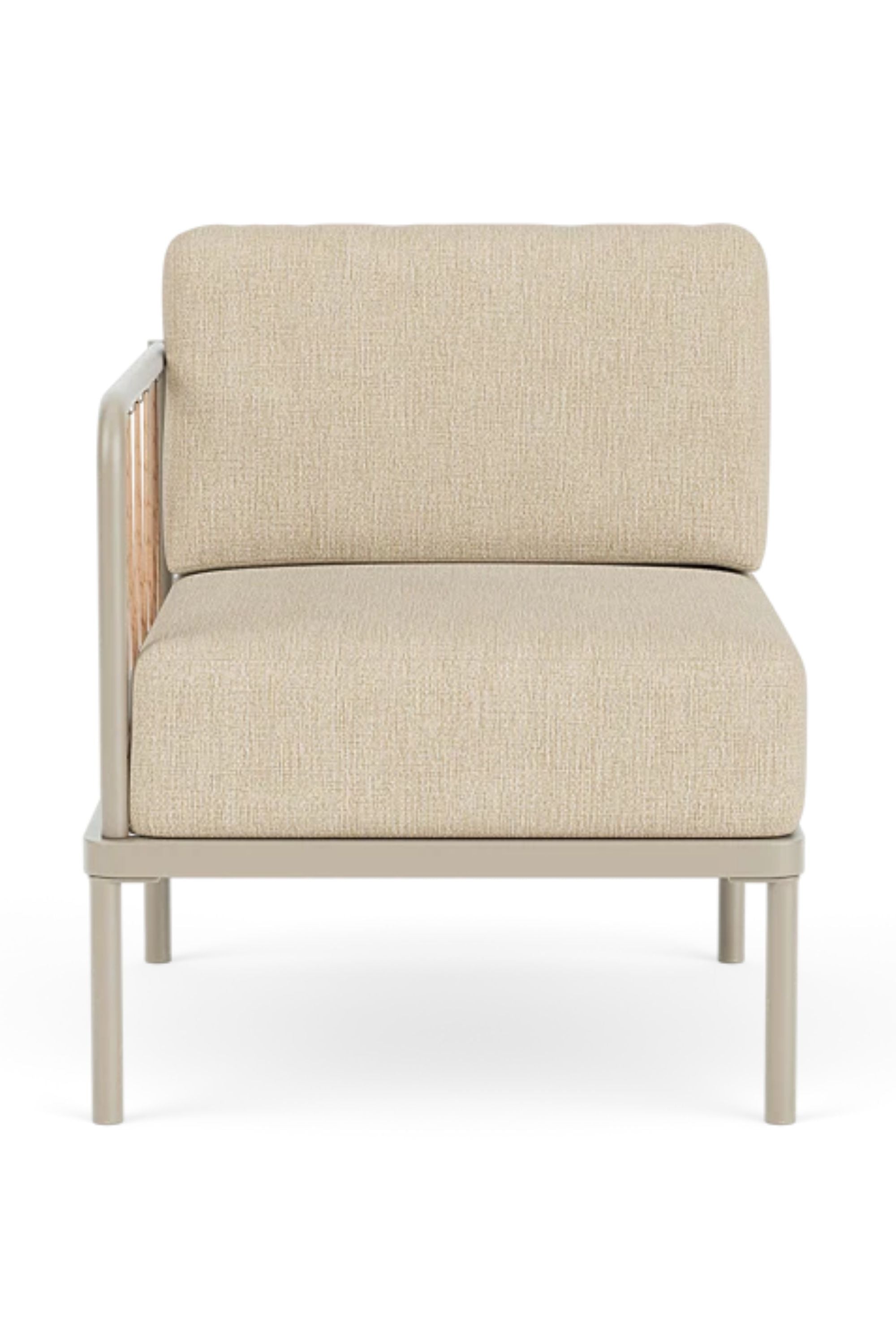 Hadley Outdoor Module 1-seater arm left Marzipan