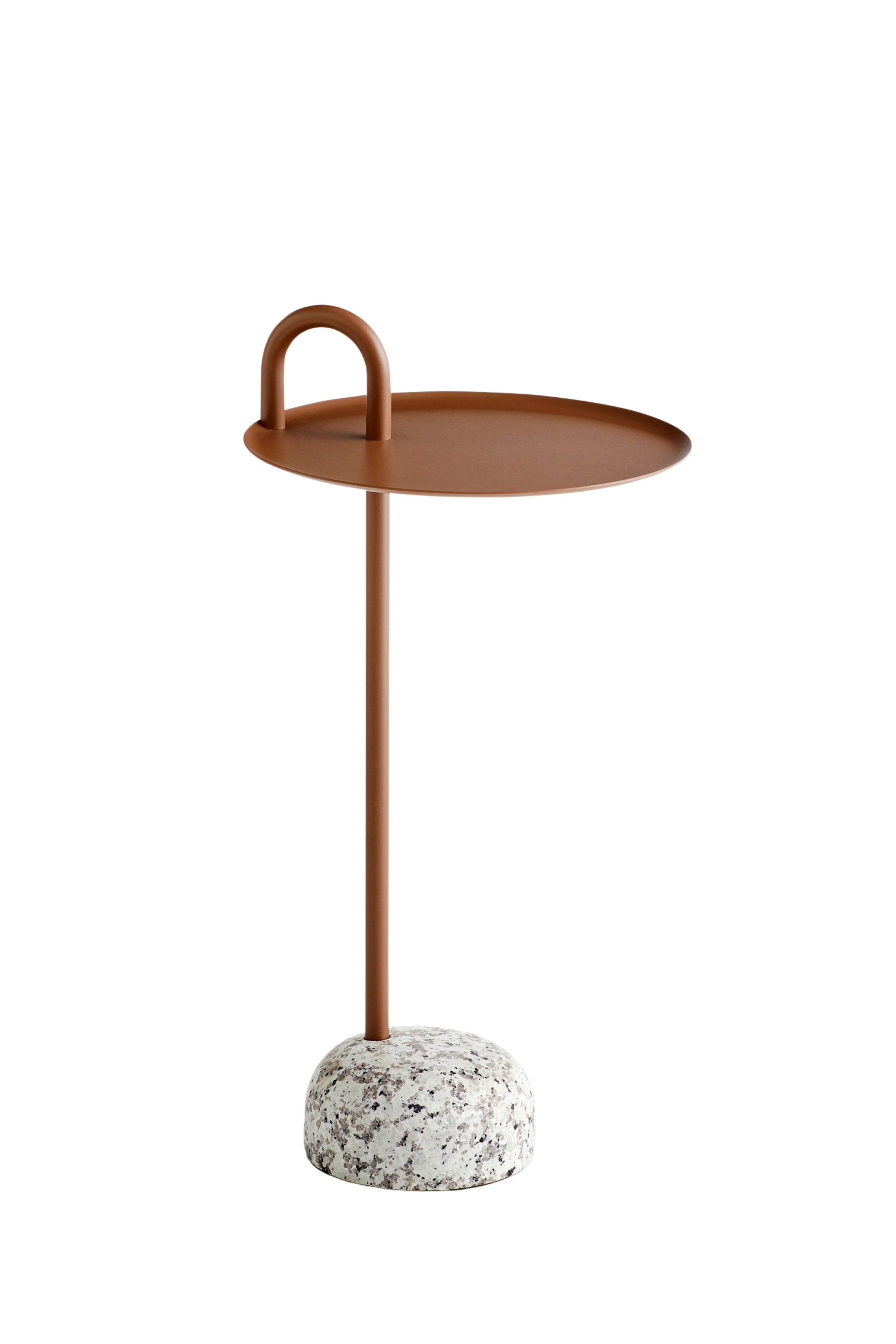 Bowler Granite base-Ø36 x H70,5-Pale brown powder coated steel tabletop | Hay | Home of Solinfo