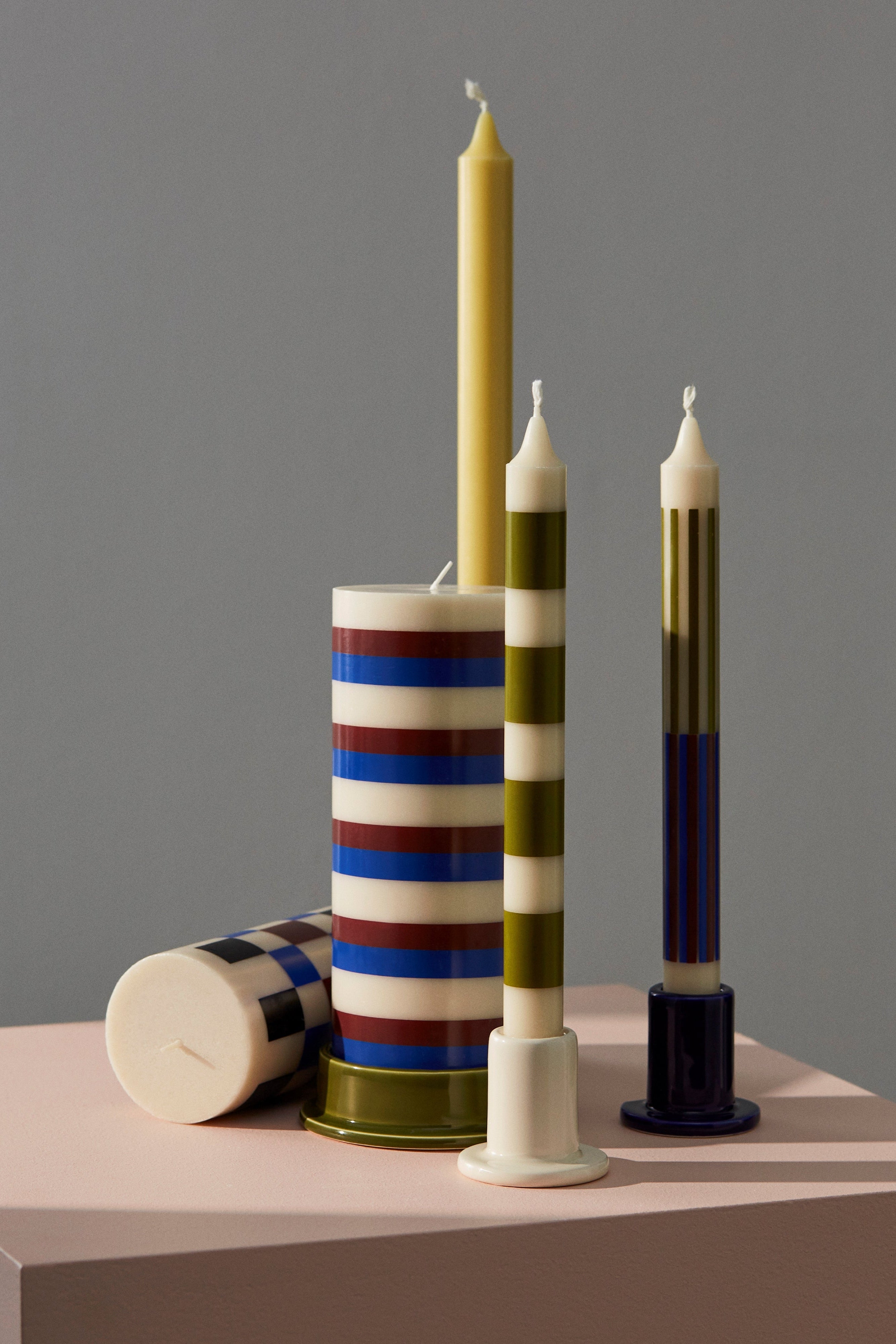 Column Candleholder-Medium-Army green | Hay | Home of Solinfo
