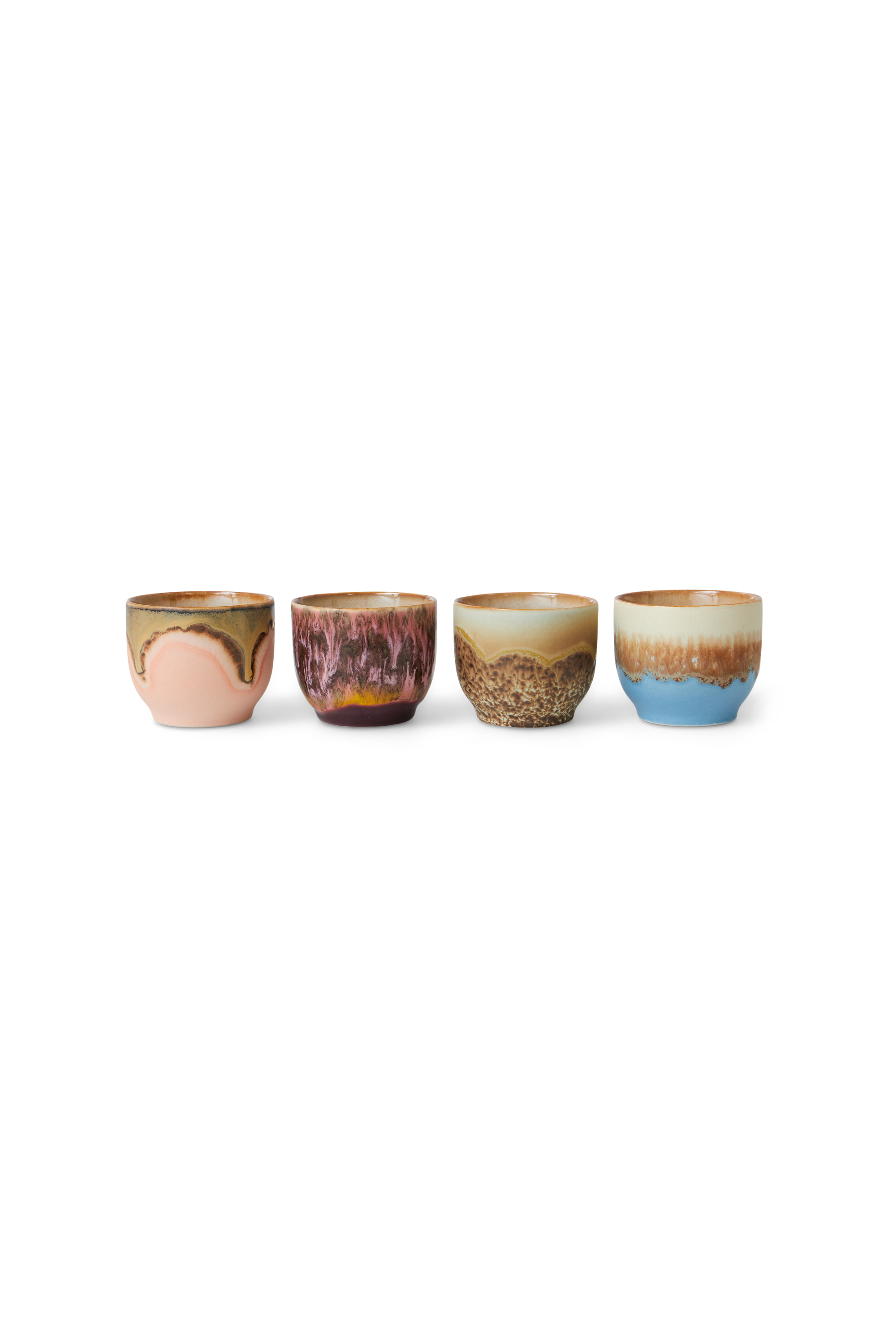 70s Ceramics Lagoon Coffee Mugs Set of 4