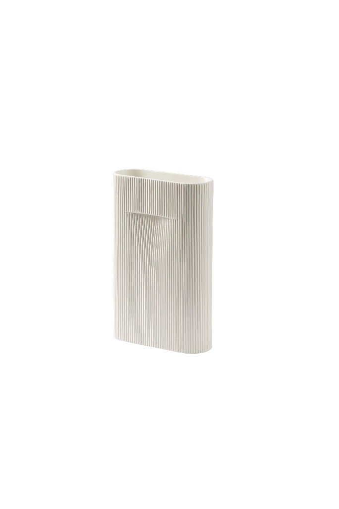 Ridge off white vase 35 cm