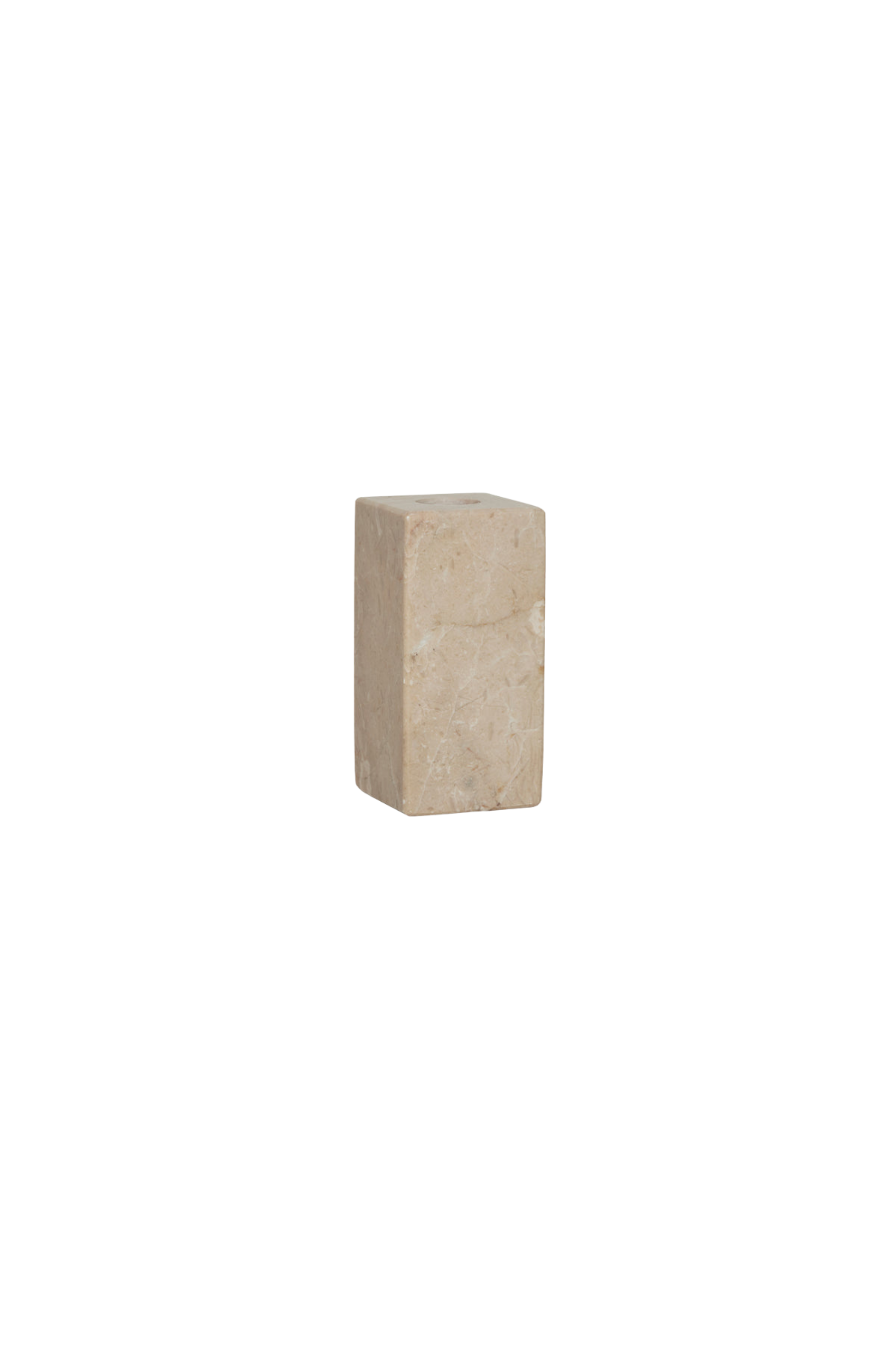 Savi Square Marble Candle Holder High beige
