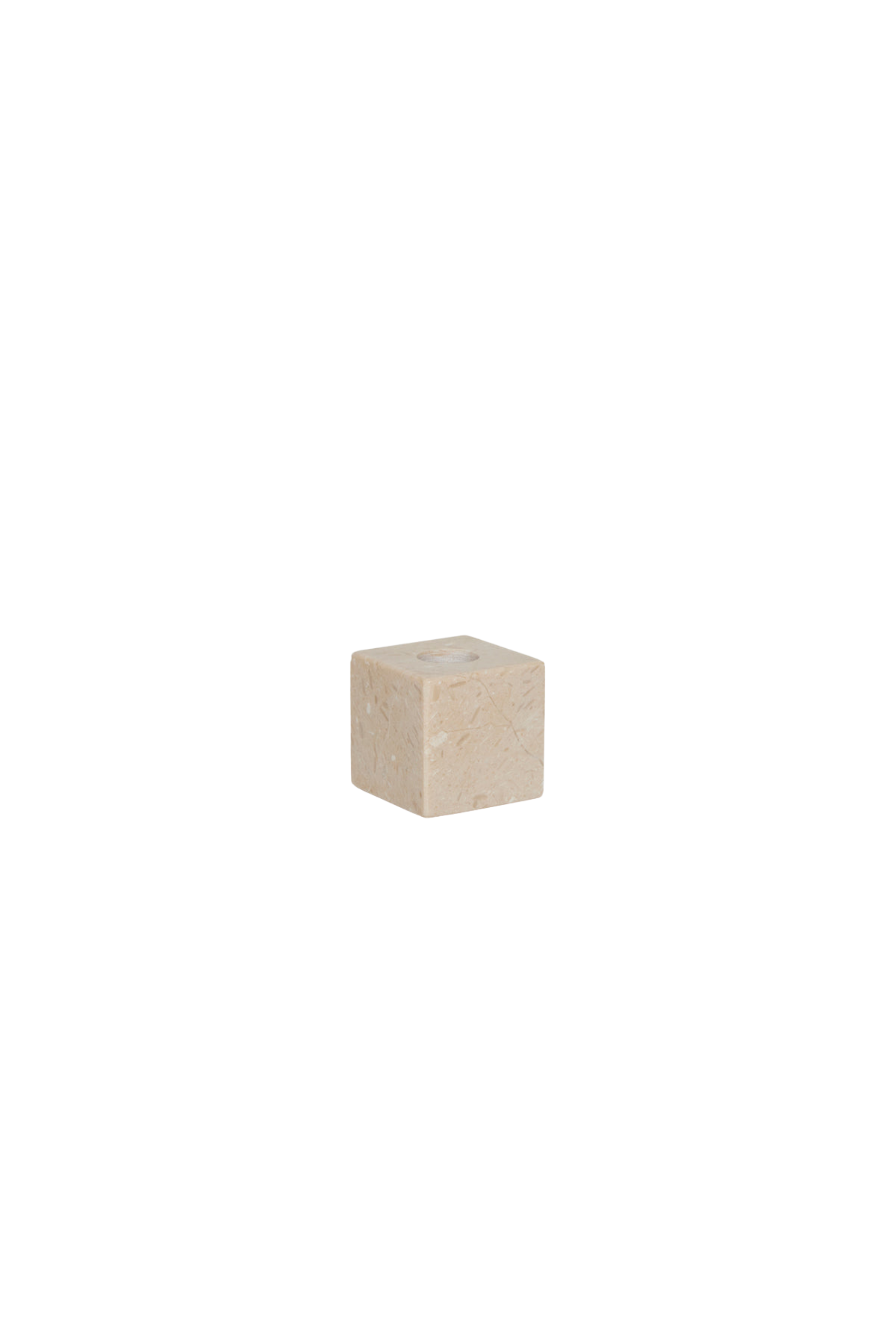 Savi Square Marble Candle Holder Low beige