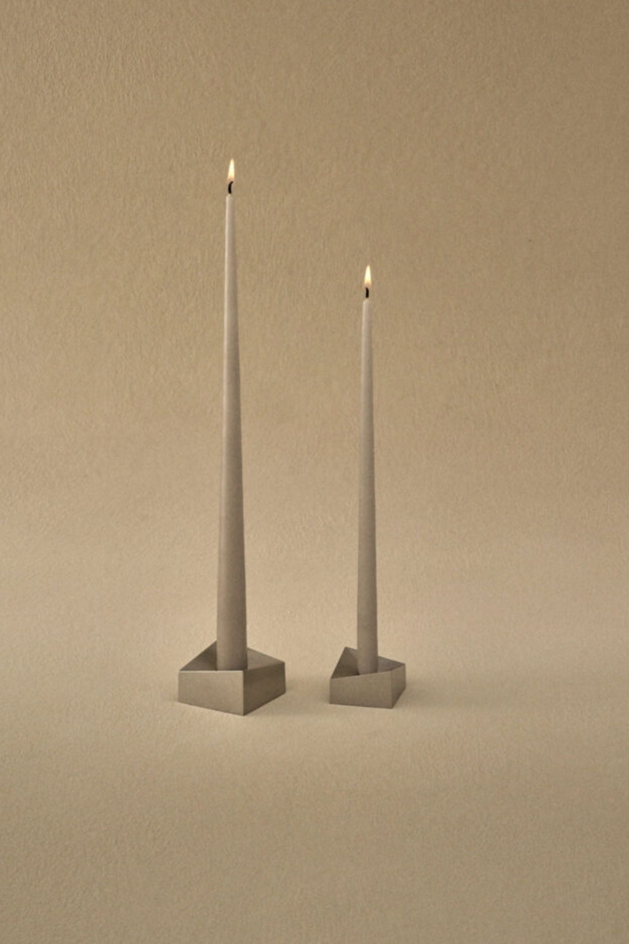 Reflect kicsi gyertyatartó szálcsiszolt króm