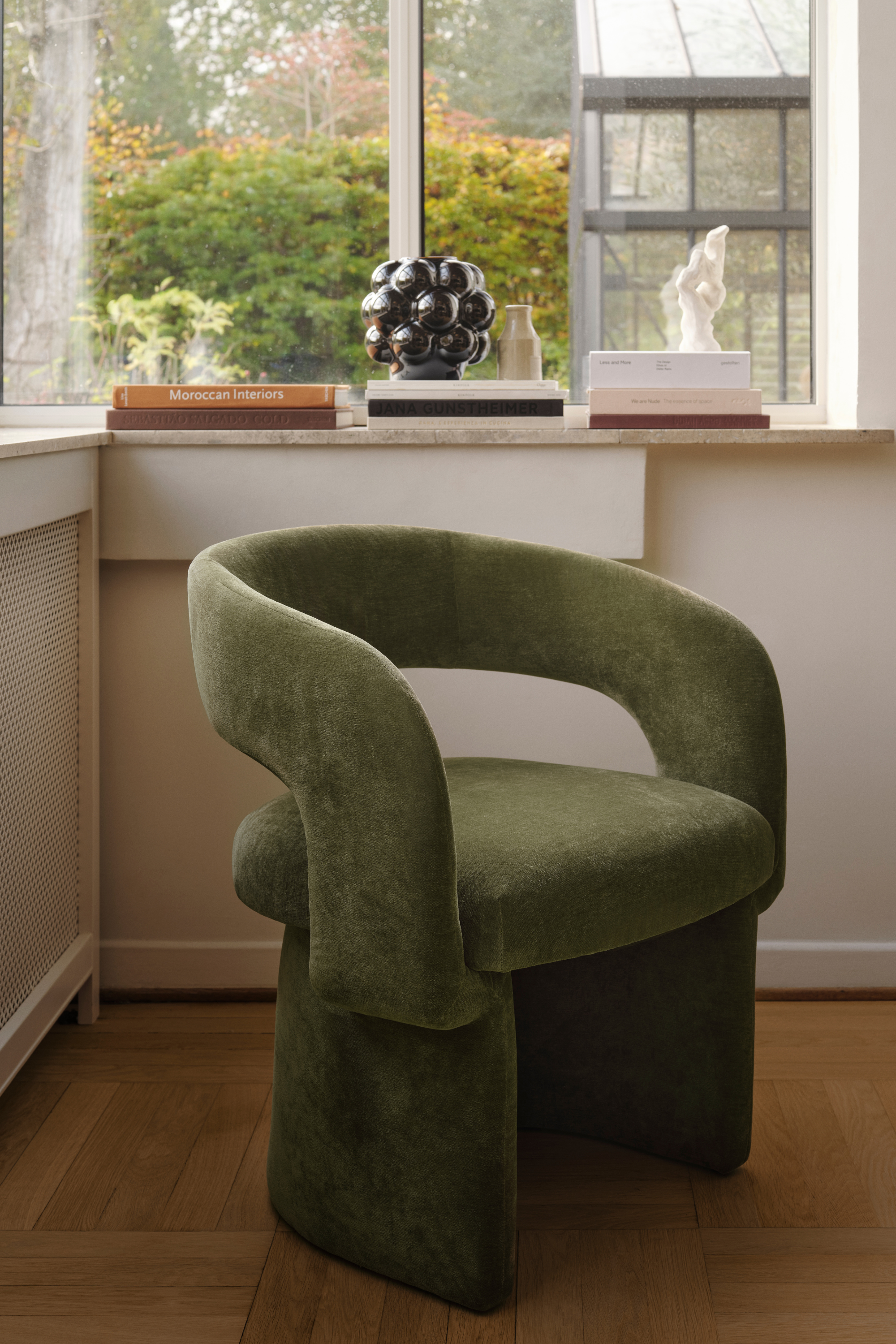 Asger Dining Chair, Moss Olive, Adjustable