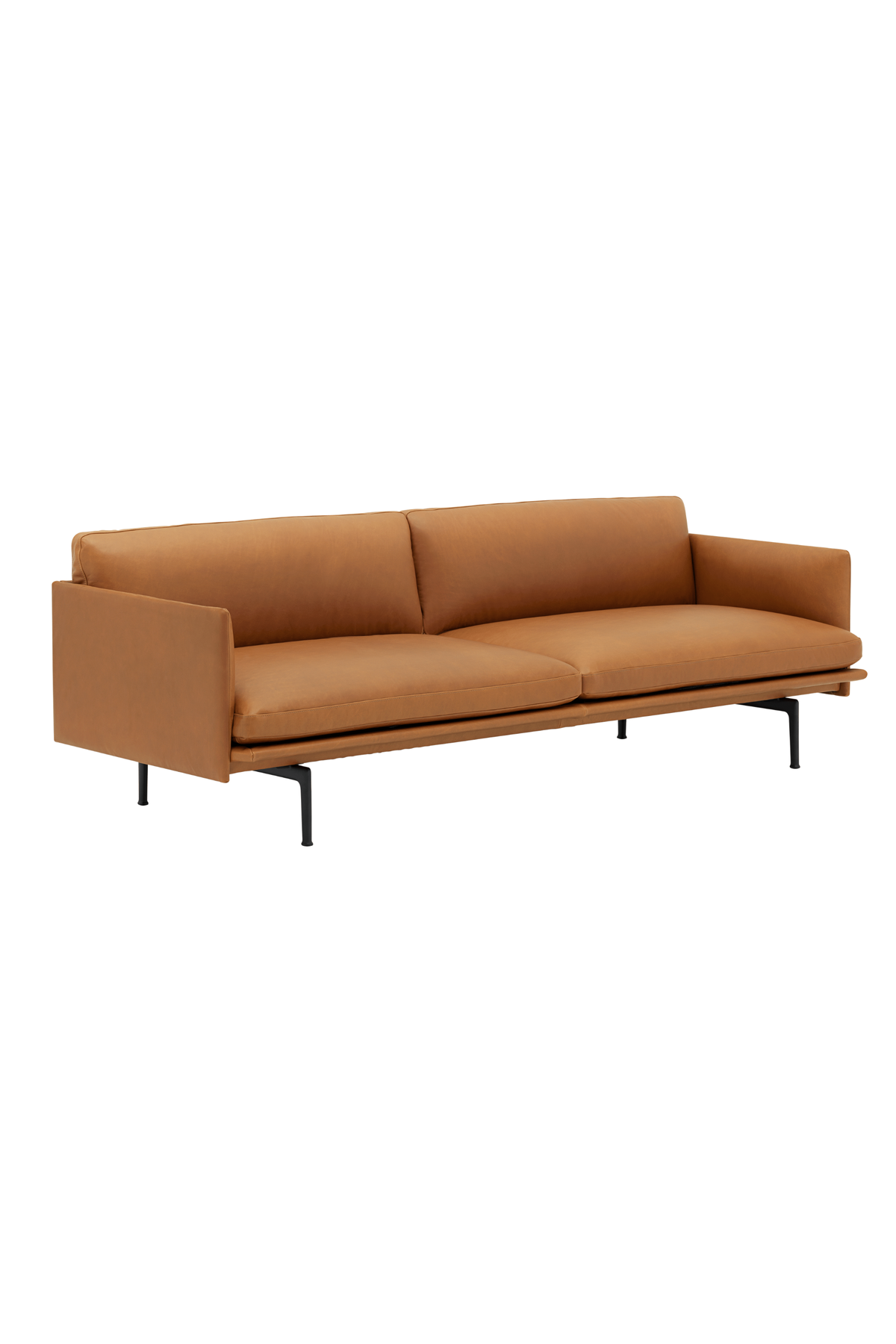 Outline Sofa 3-Seater Refine Leather Cognac