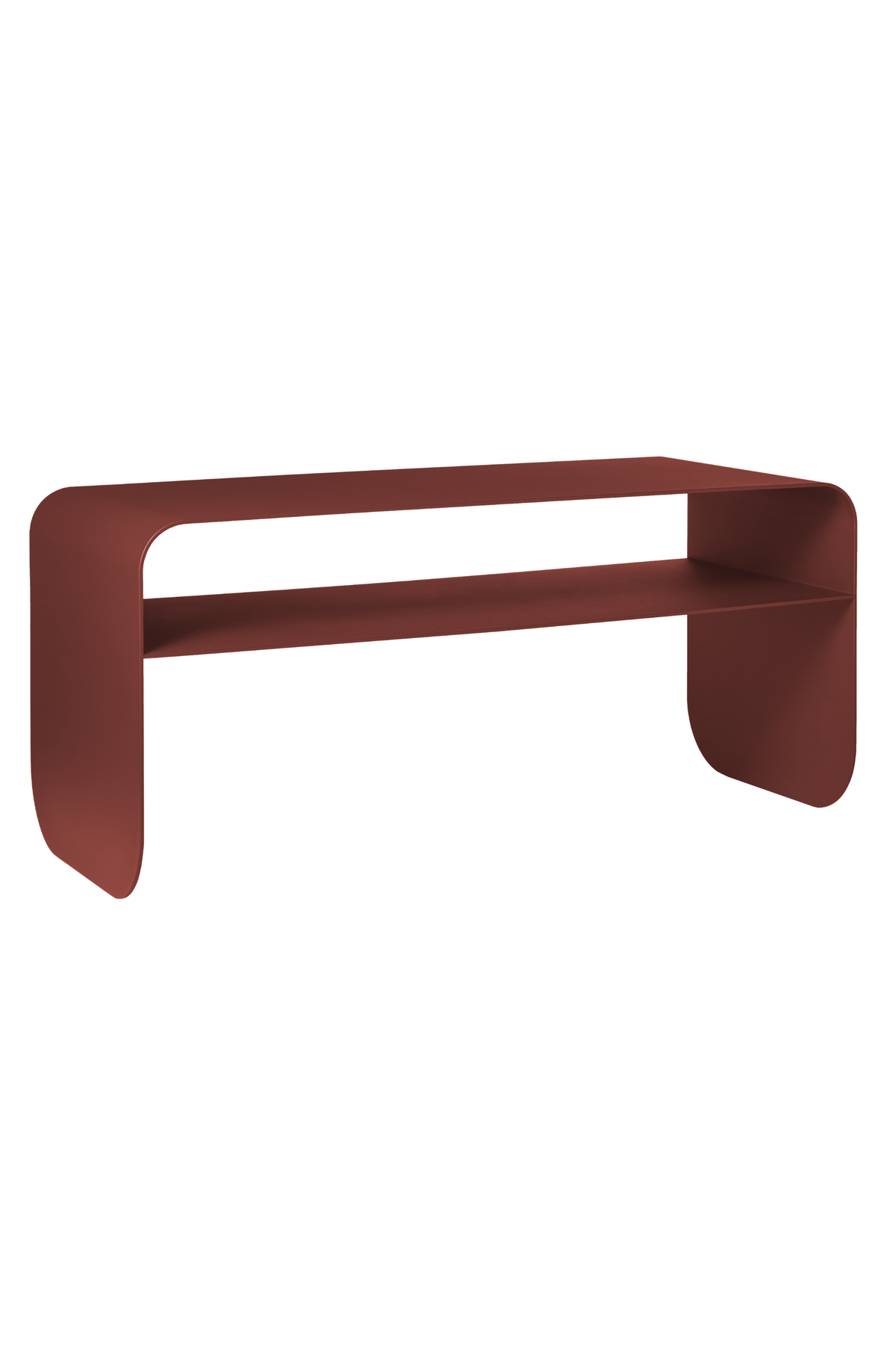 Arden brick coffee table with shelf