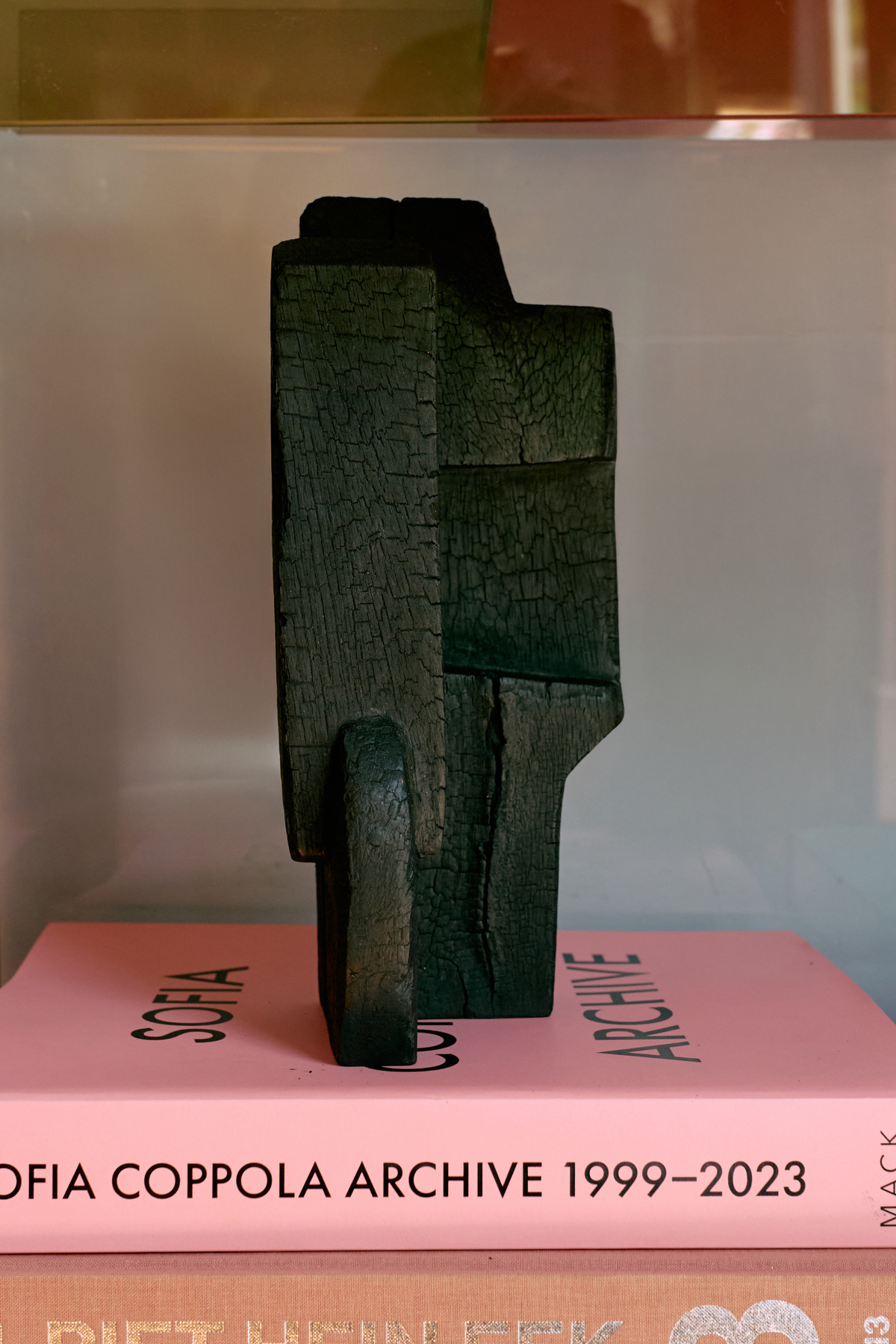 Burned wooden sculpture