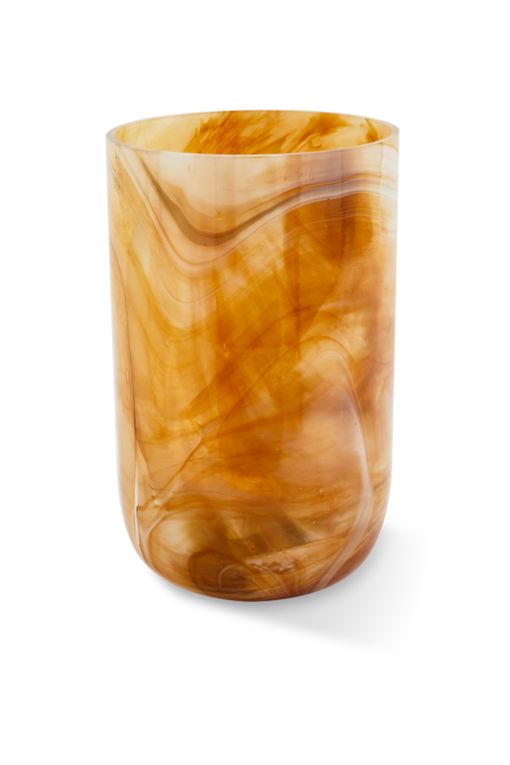 Marbled Glass beige vase, medium