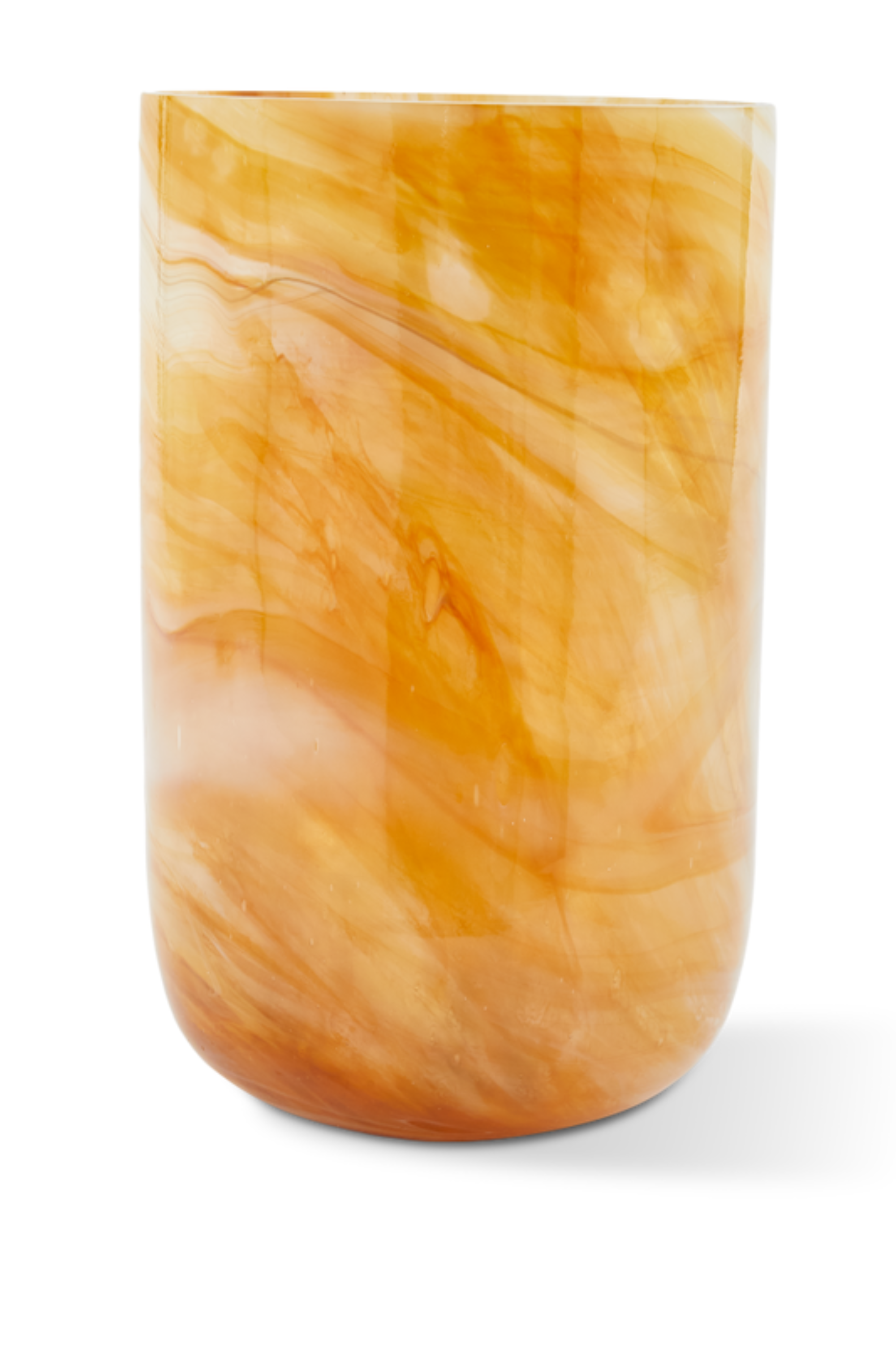 Marbled Glass beige vase, medium