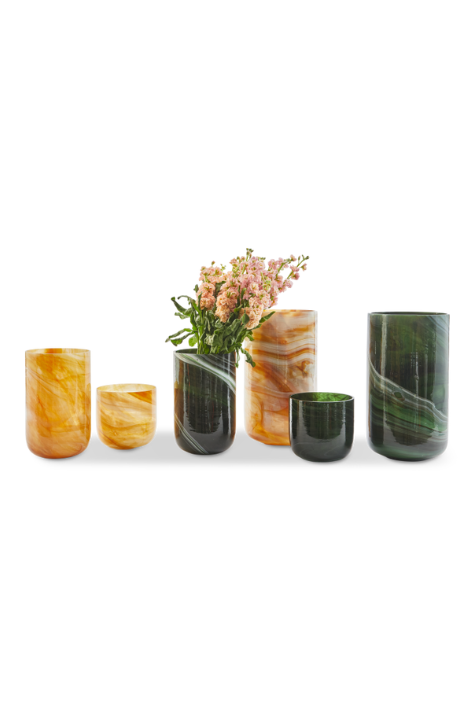 Marbled Glass beige vase, medium
