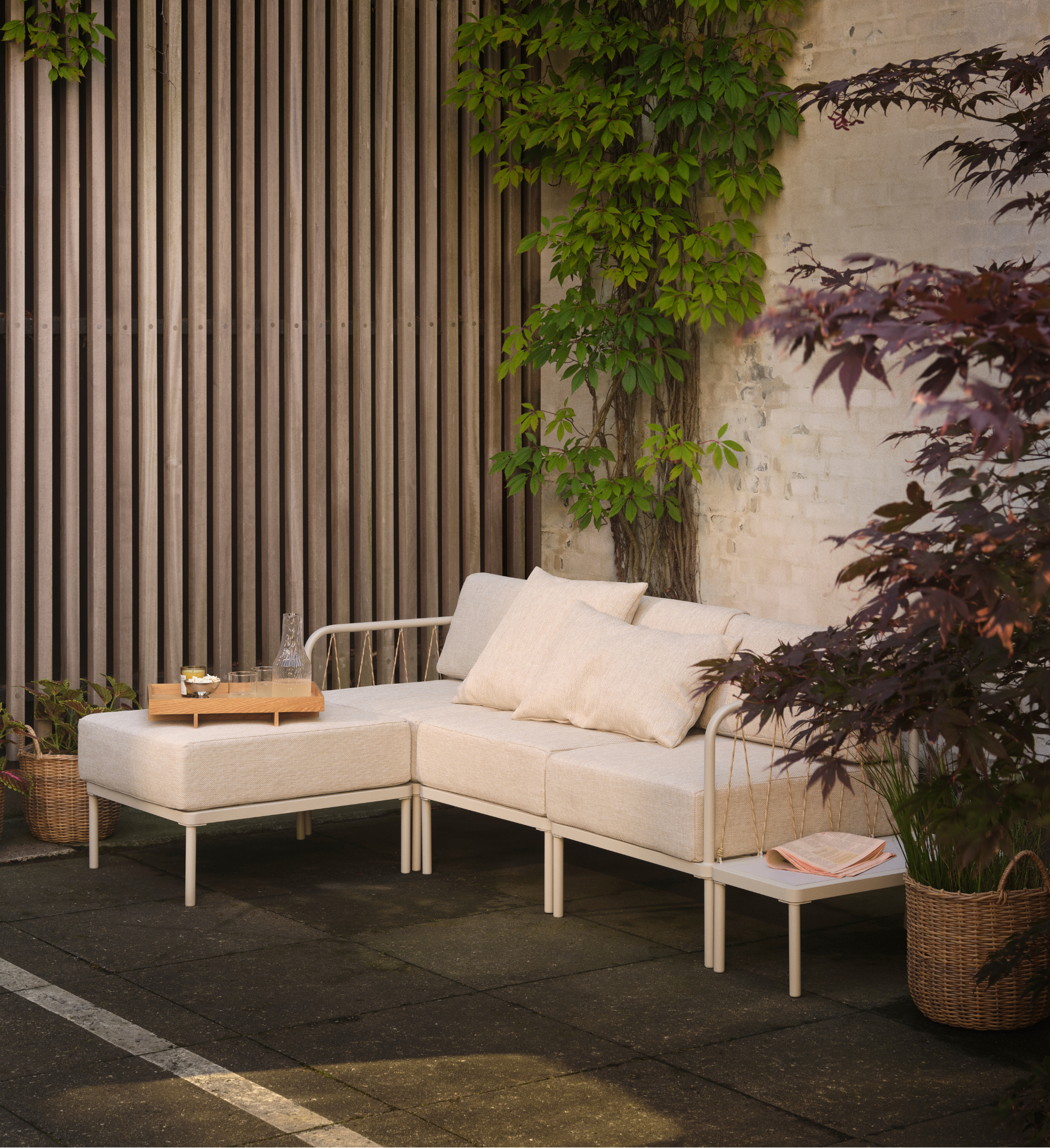 Hadley Outdoor 3-seater Sofa, marzipan