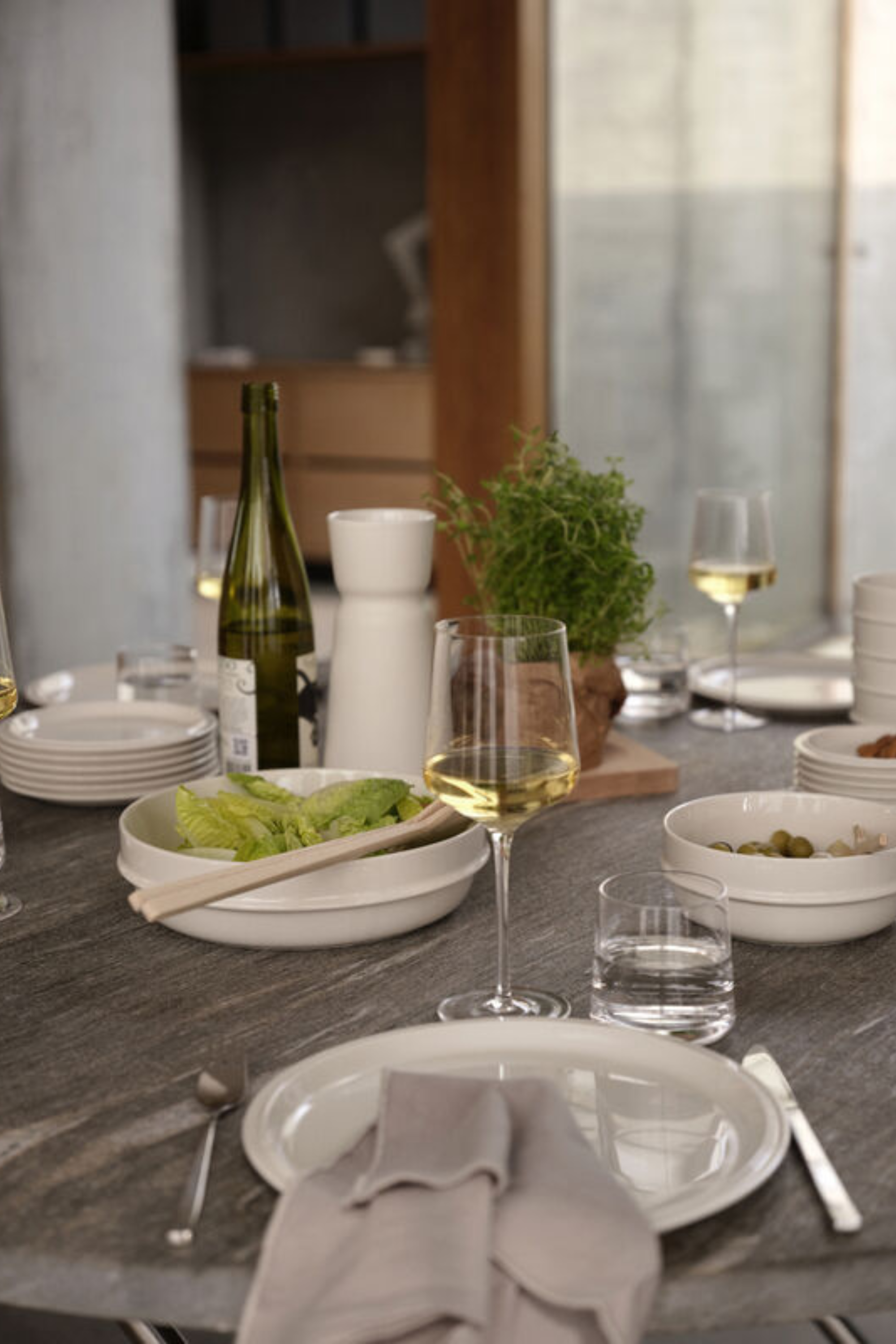 Rocks White wine glass set