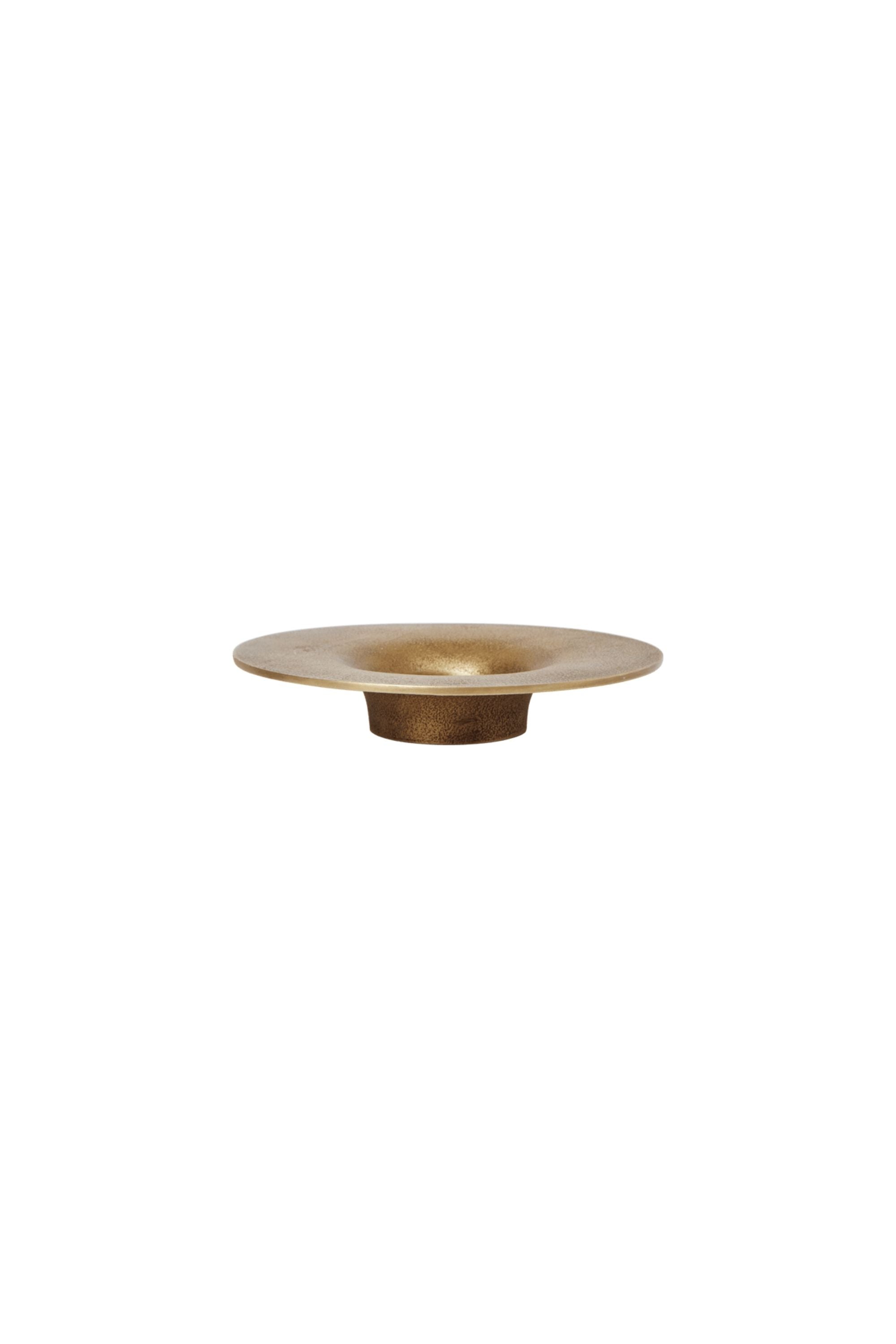 Soothe Block Candle Holder - Brass Finish