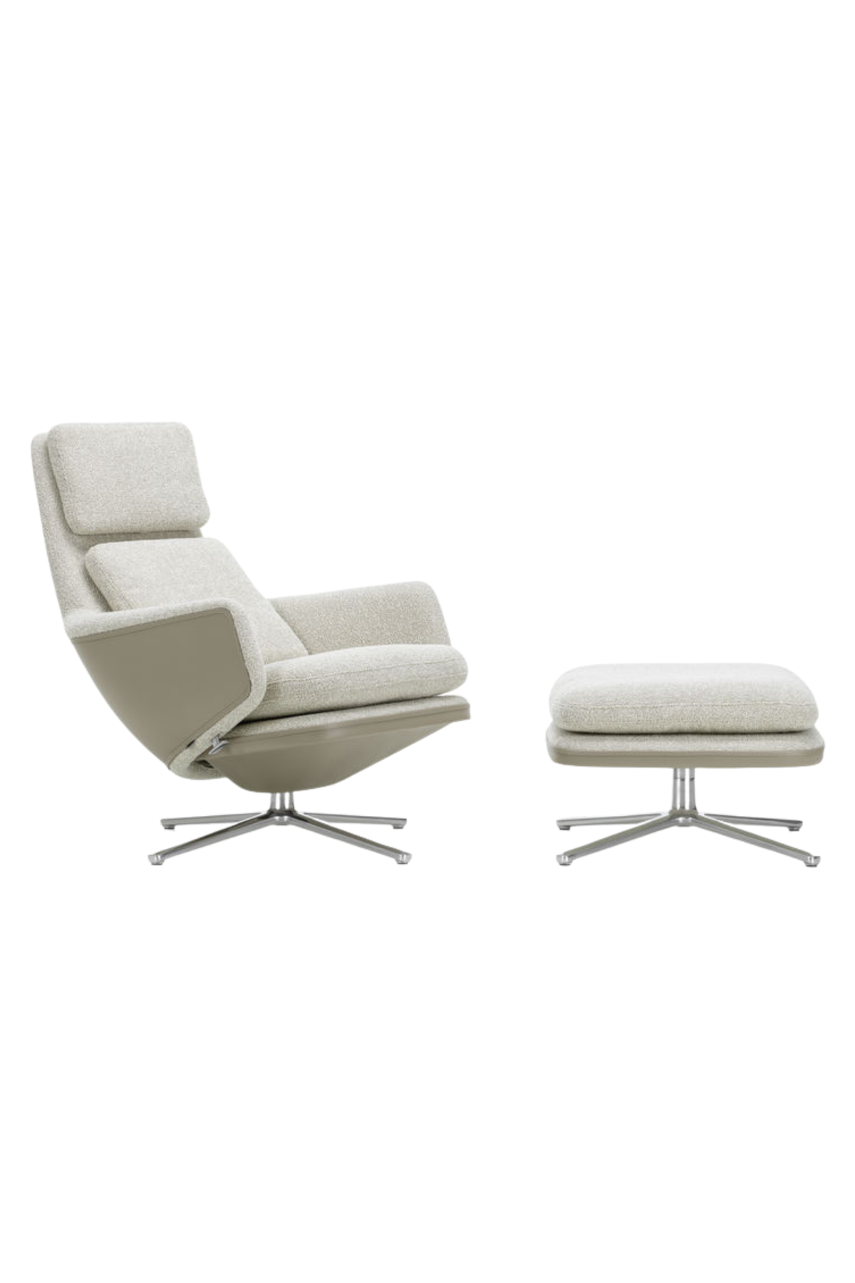 Grand Relax Ottoman, Nubia Leather Forte, Cream/sand