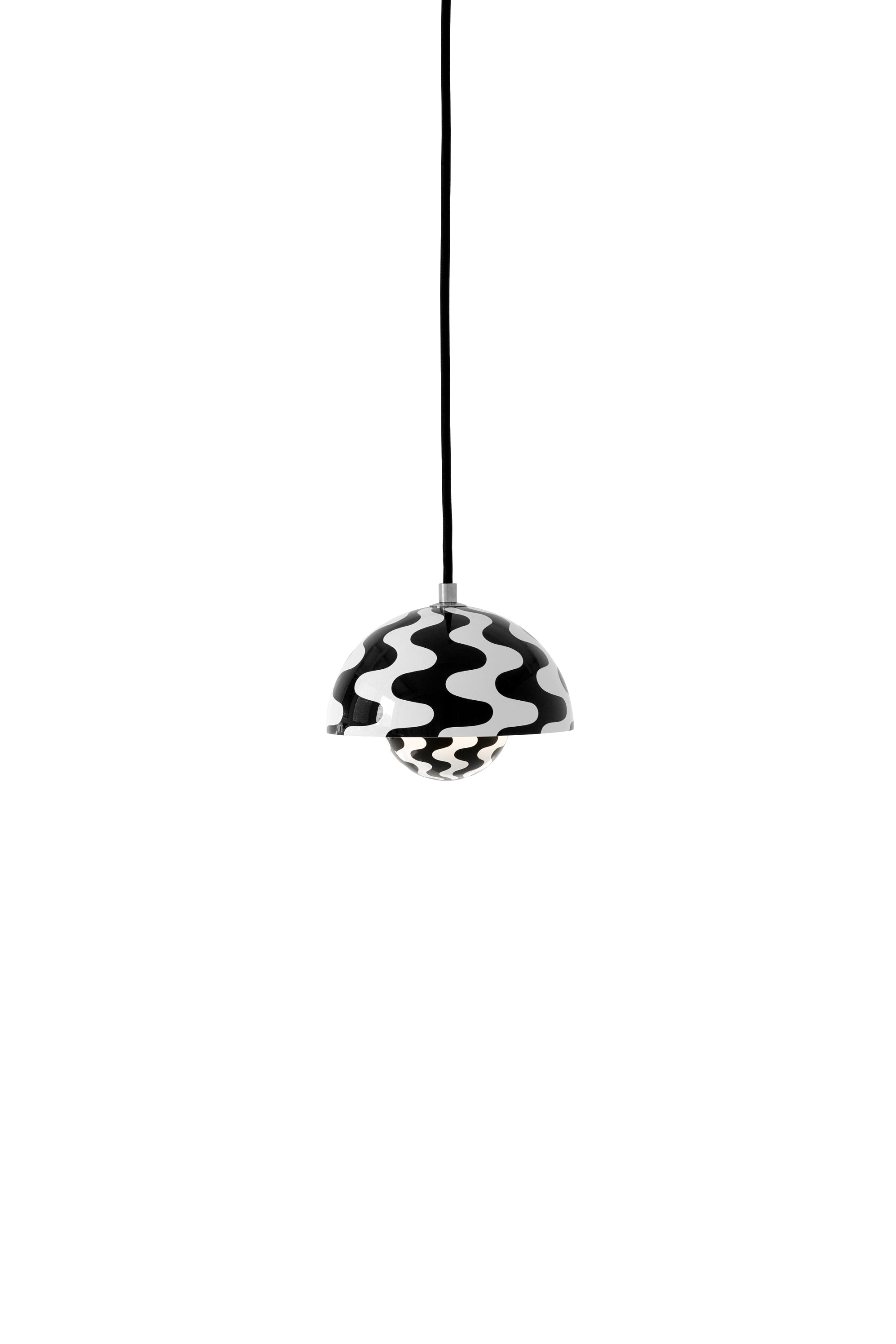 Flowerpot VP10 Pendant Black & White Pattern