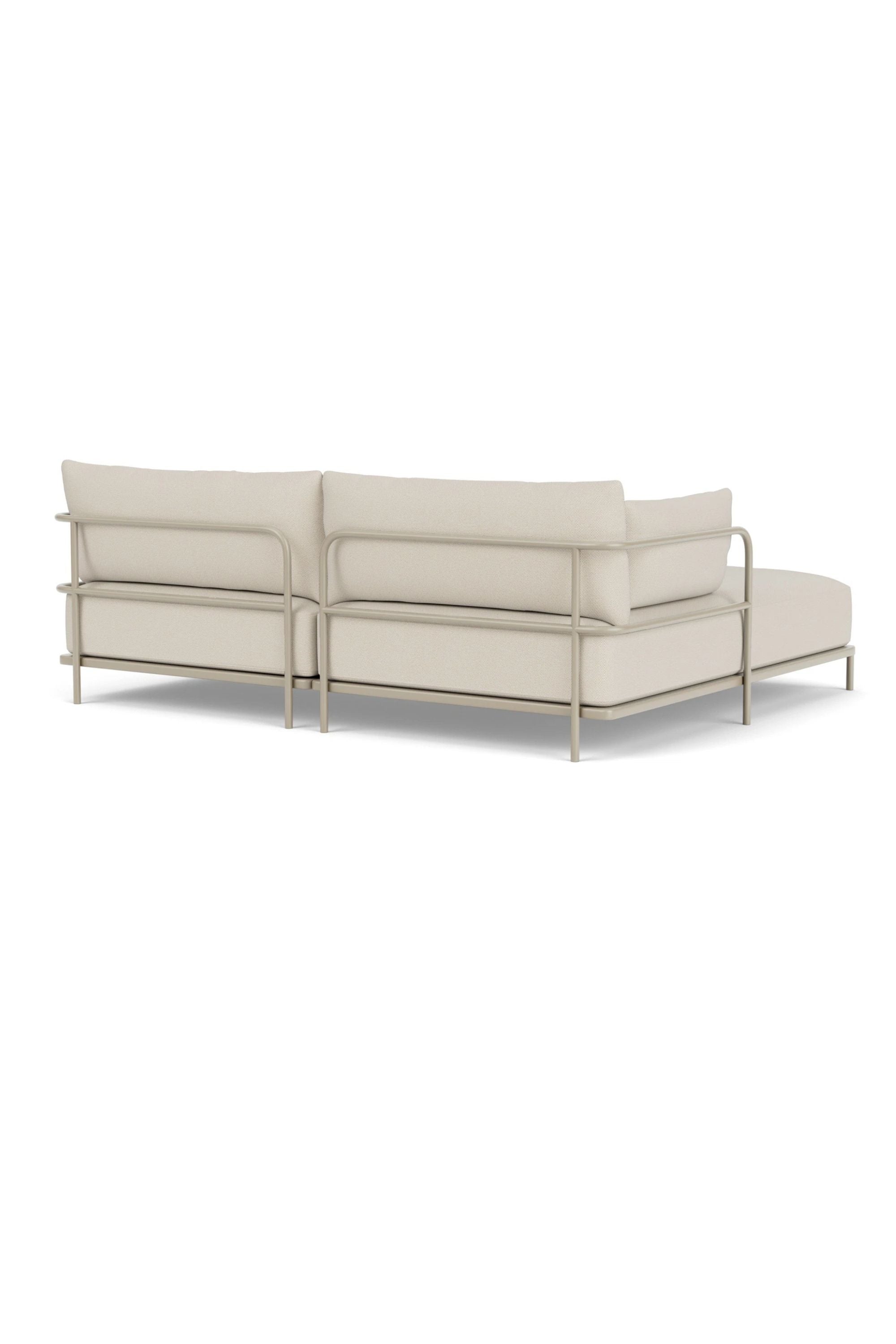 Vincent Outdoor 3-seater chaise left modular sofa Sandshell