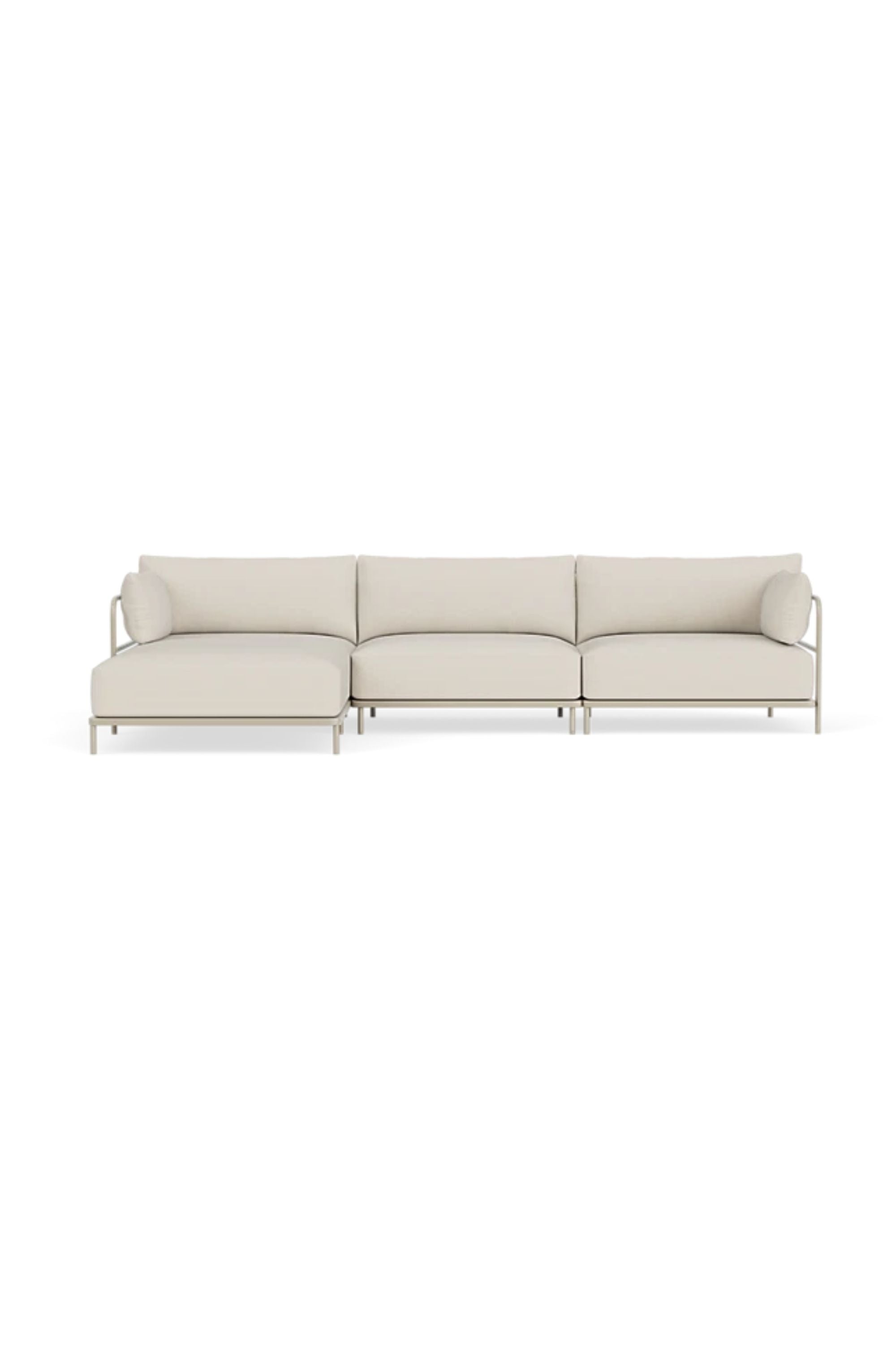 Vincent Outdoor 4-seater chaise left modular sofa Sandshell