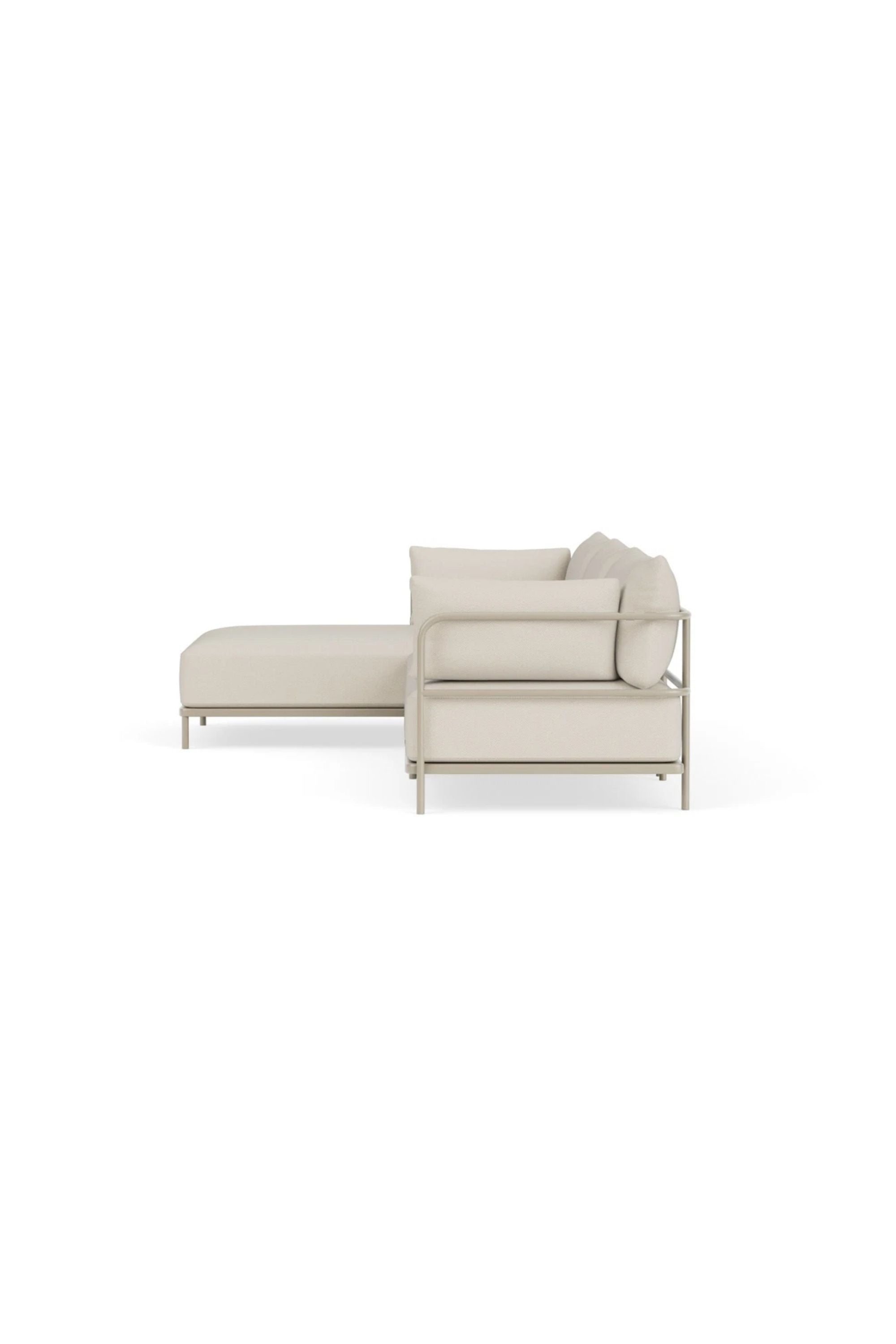 Vincent Outdoor 4-seater chaise left modular sofa Sandshell
