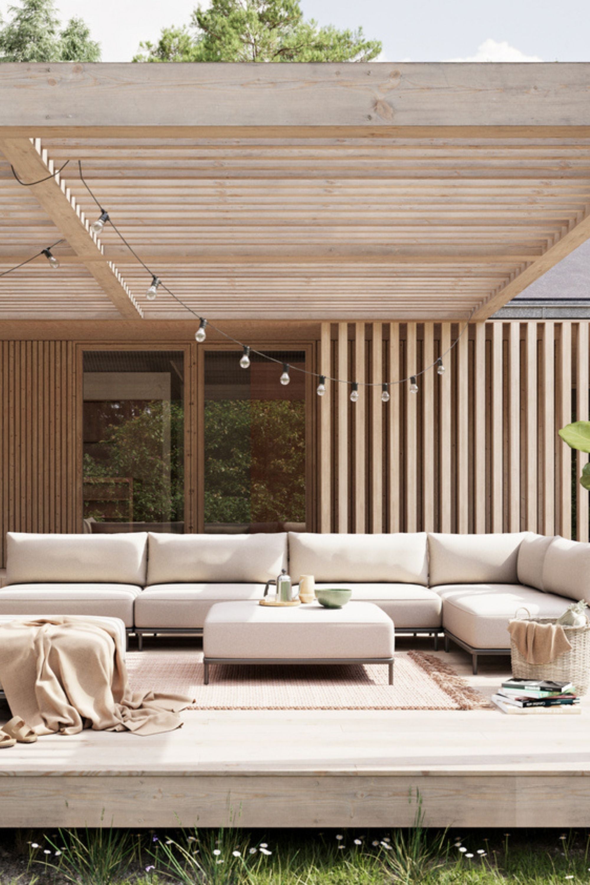 Vincent Outdoor 4-seater chaise right modular sofa Martinique