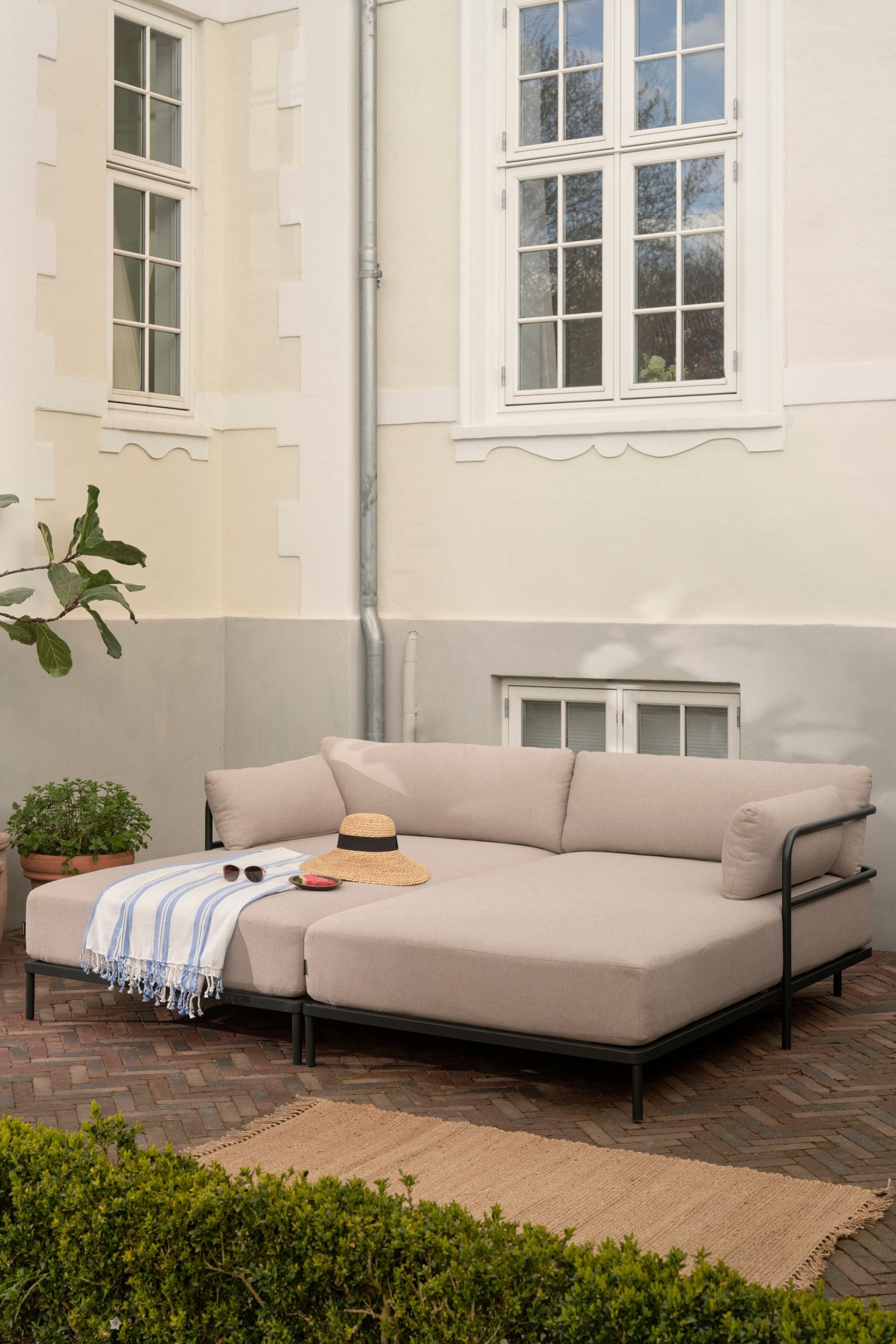 Vincent Outdoor 3-seater chaise left modular sofa Martinique