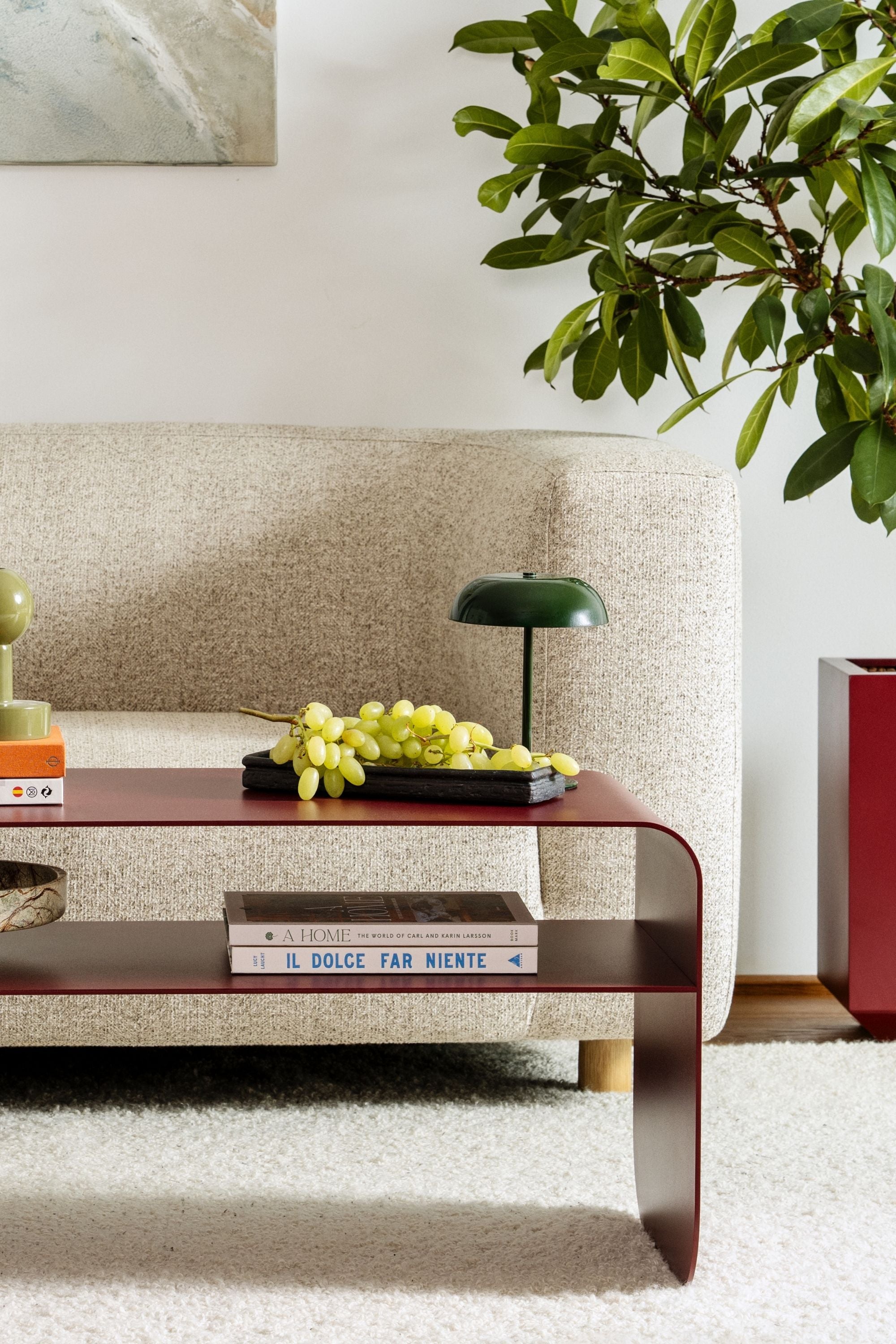 Arden cocoa coffee table with shelf