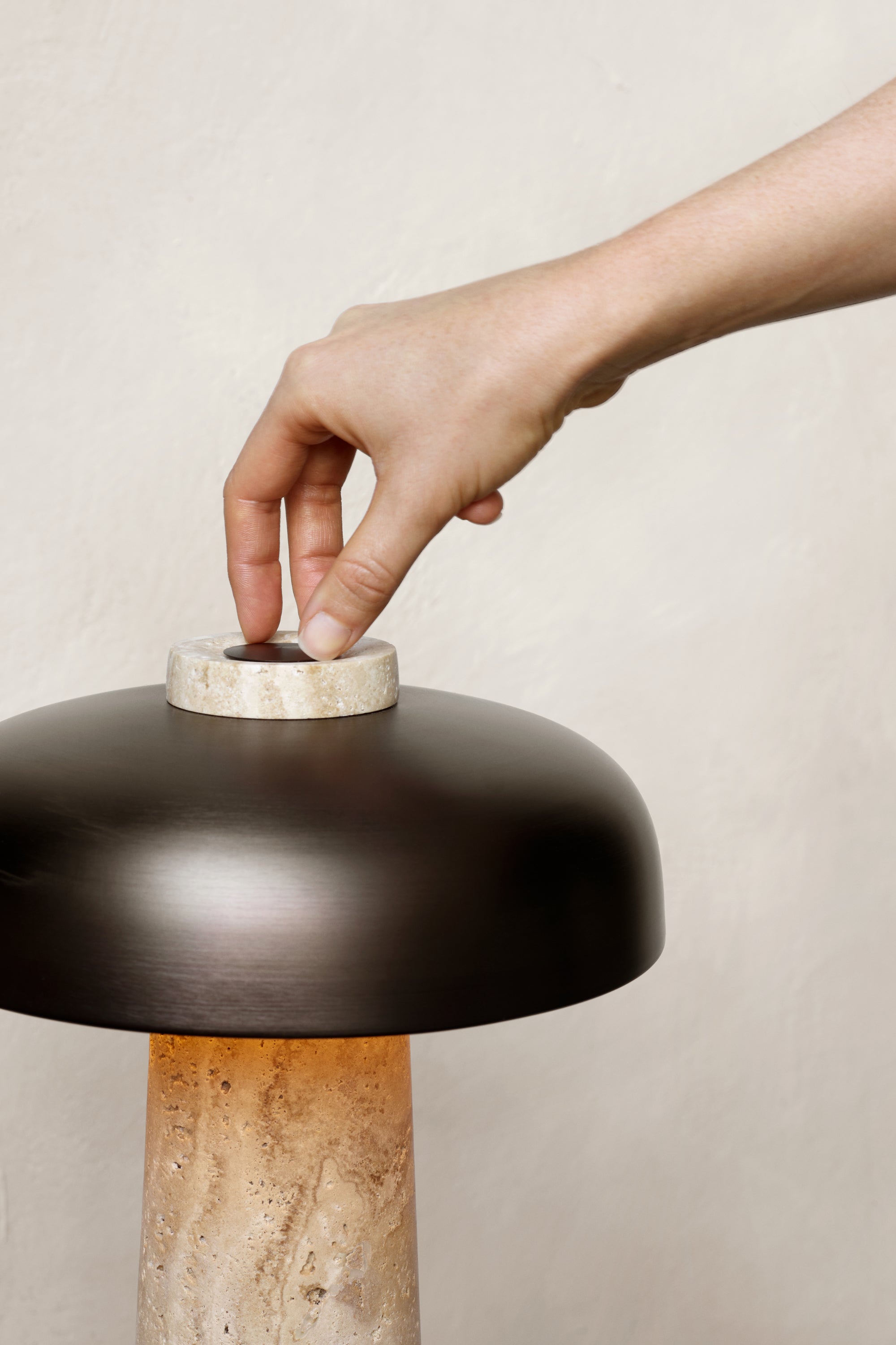 Reverse bronze brass table lamp