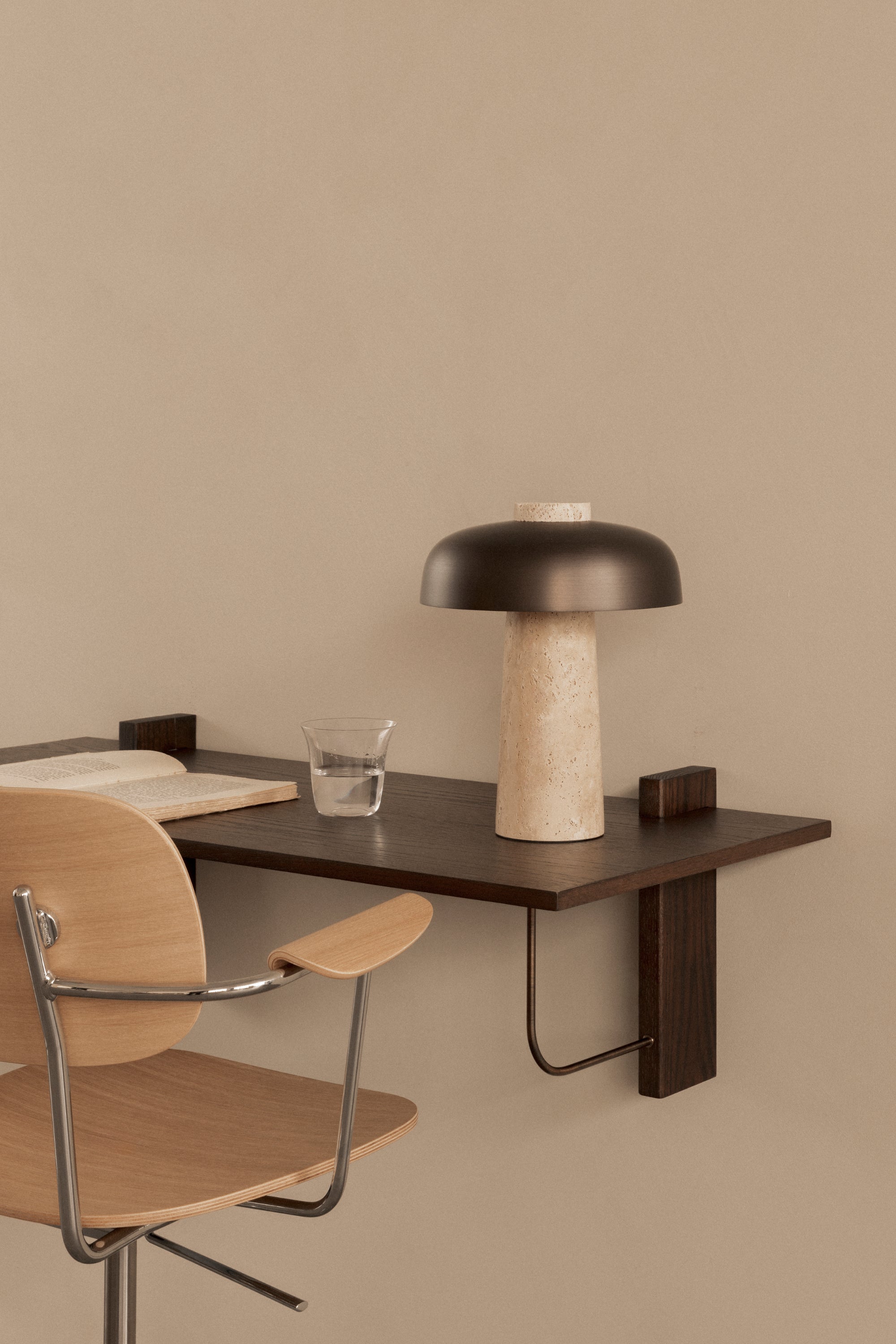 Reverse bronze brass table lamp