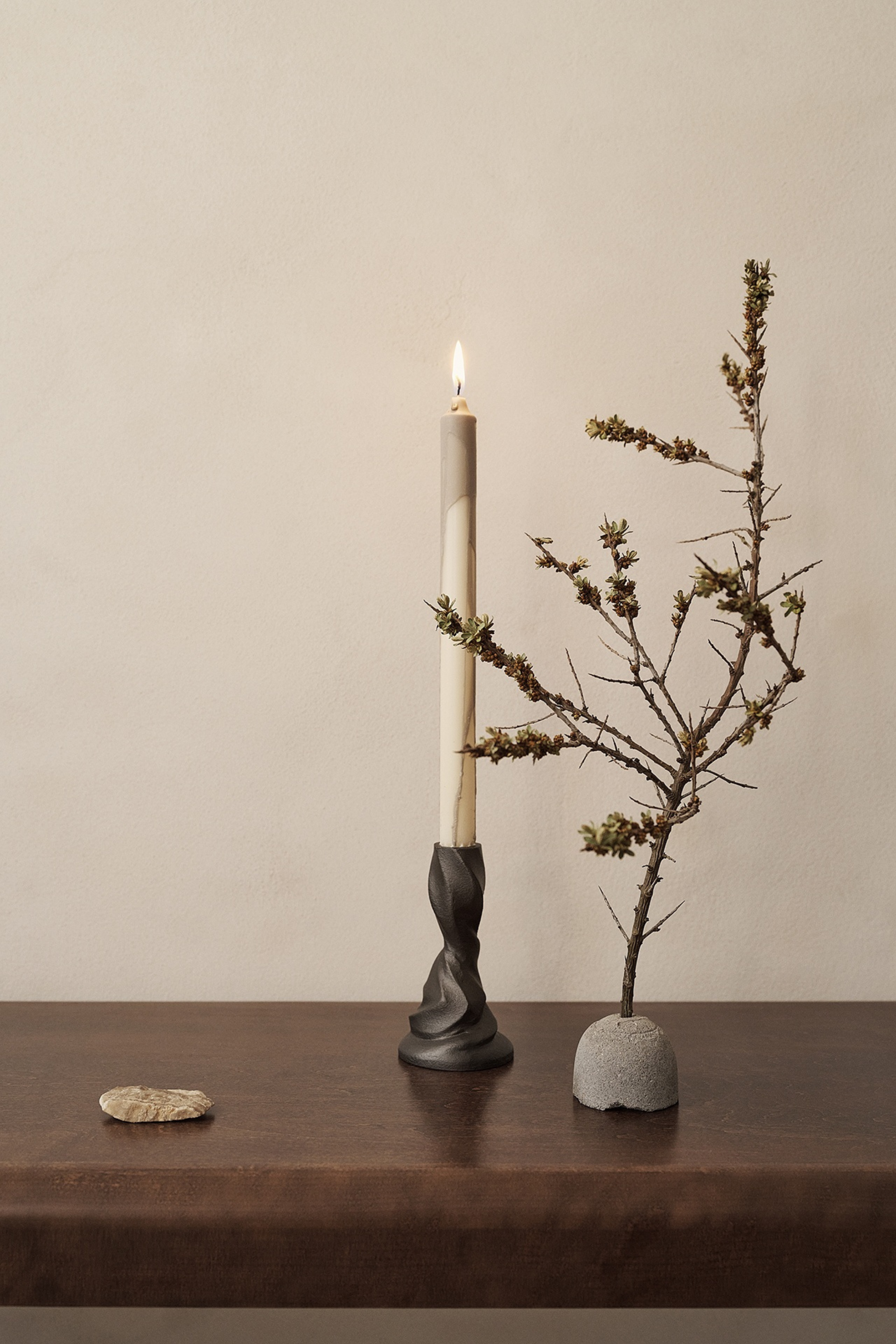 Dryp Candles set of 2 warm grey