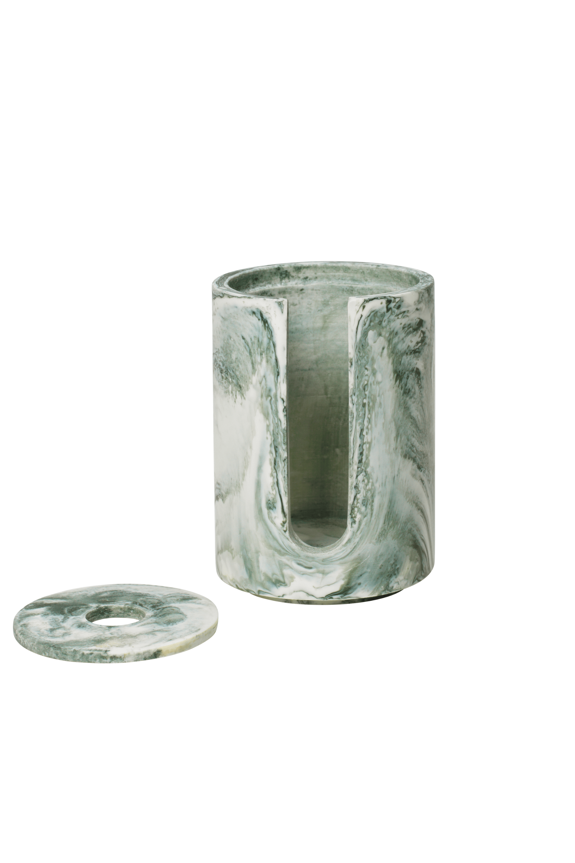 Mist Cotton Pad Holder - Emerald Off-white