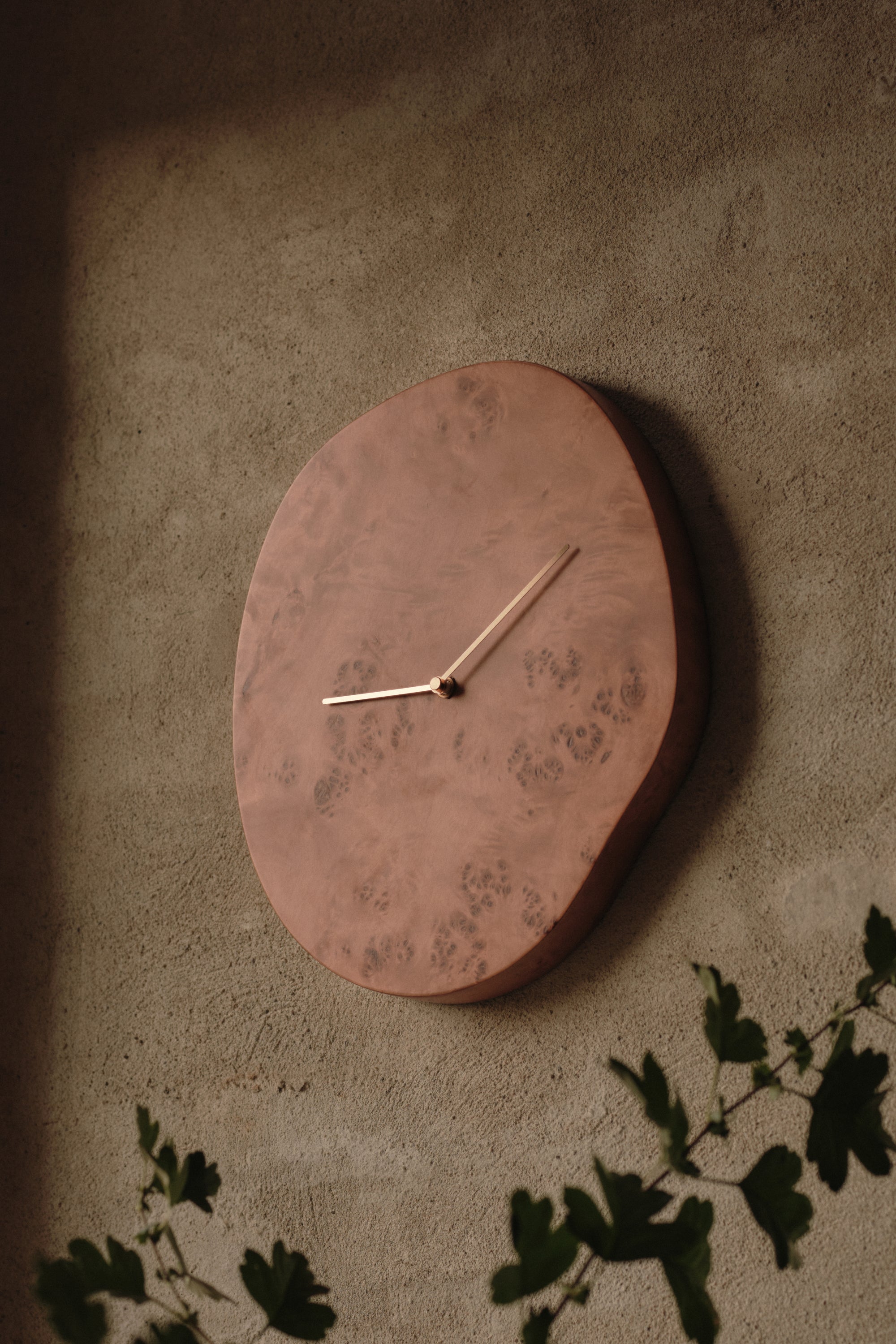 Melt Wall Clock dark stained burl