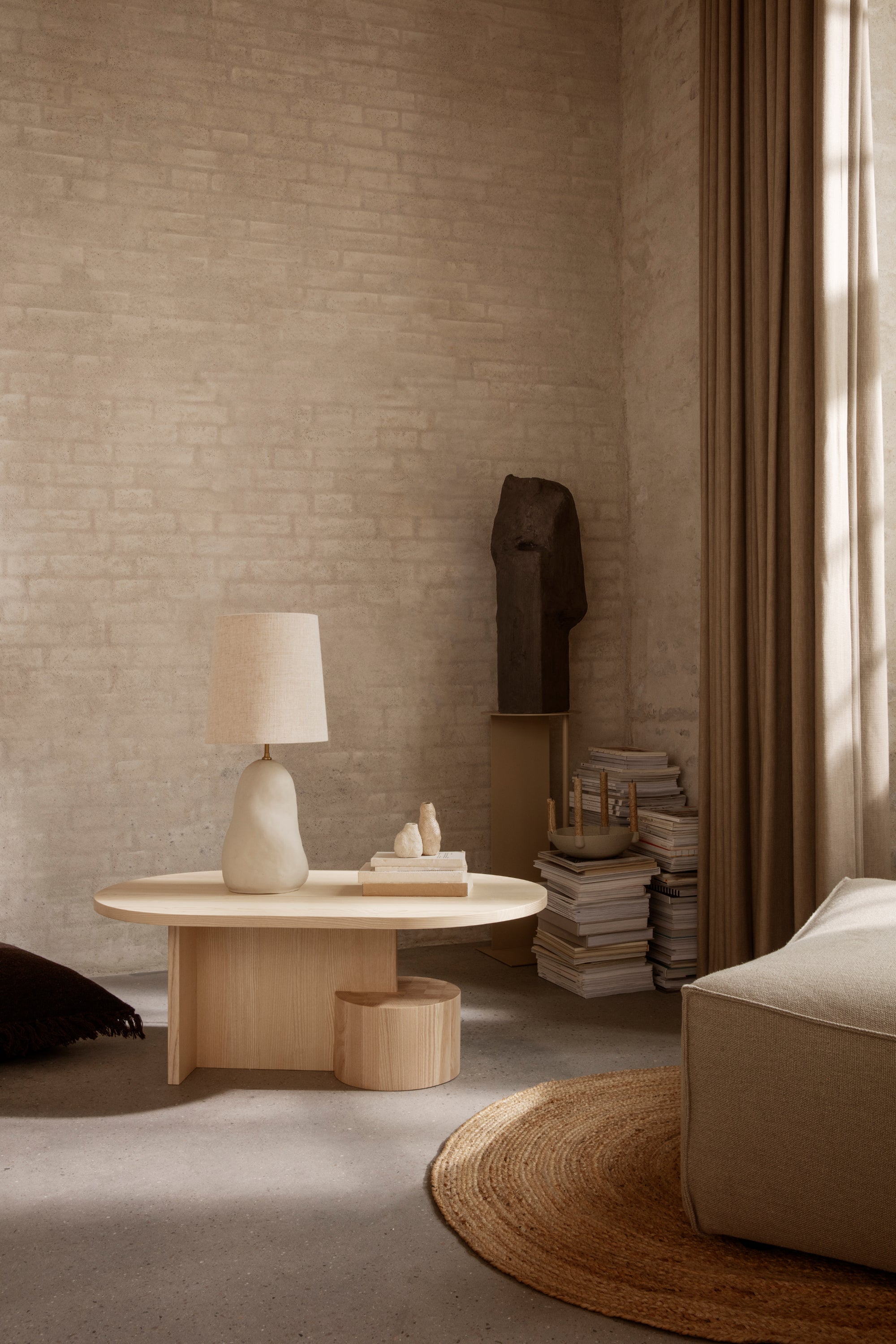 Insert natúr kőrisfa dohányzóasztal