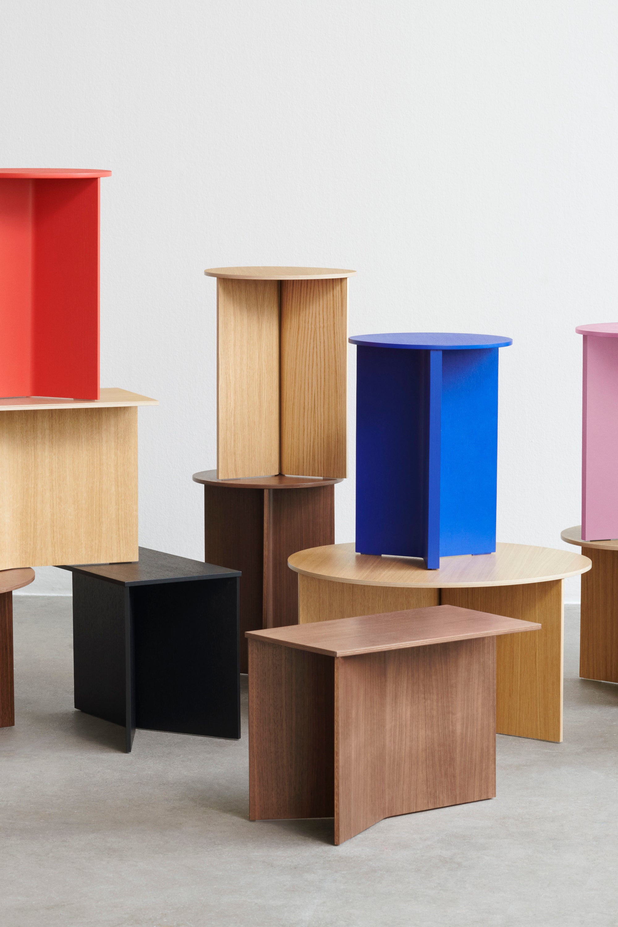 Slit oak side table