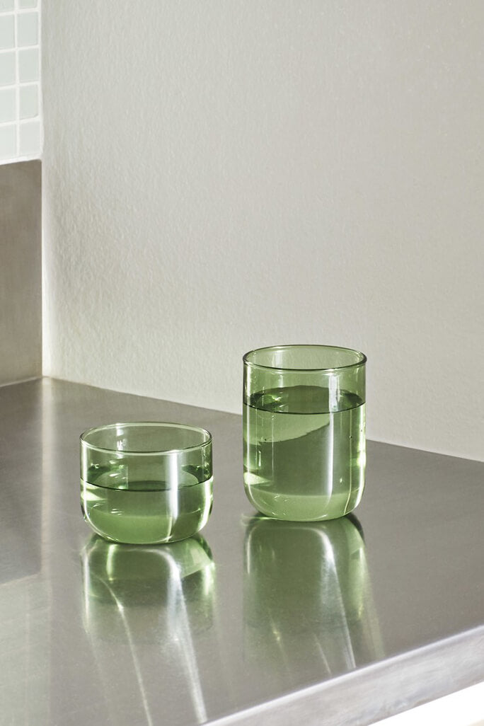Tint green tumbler set of 2