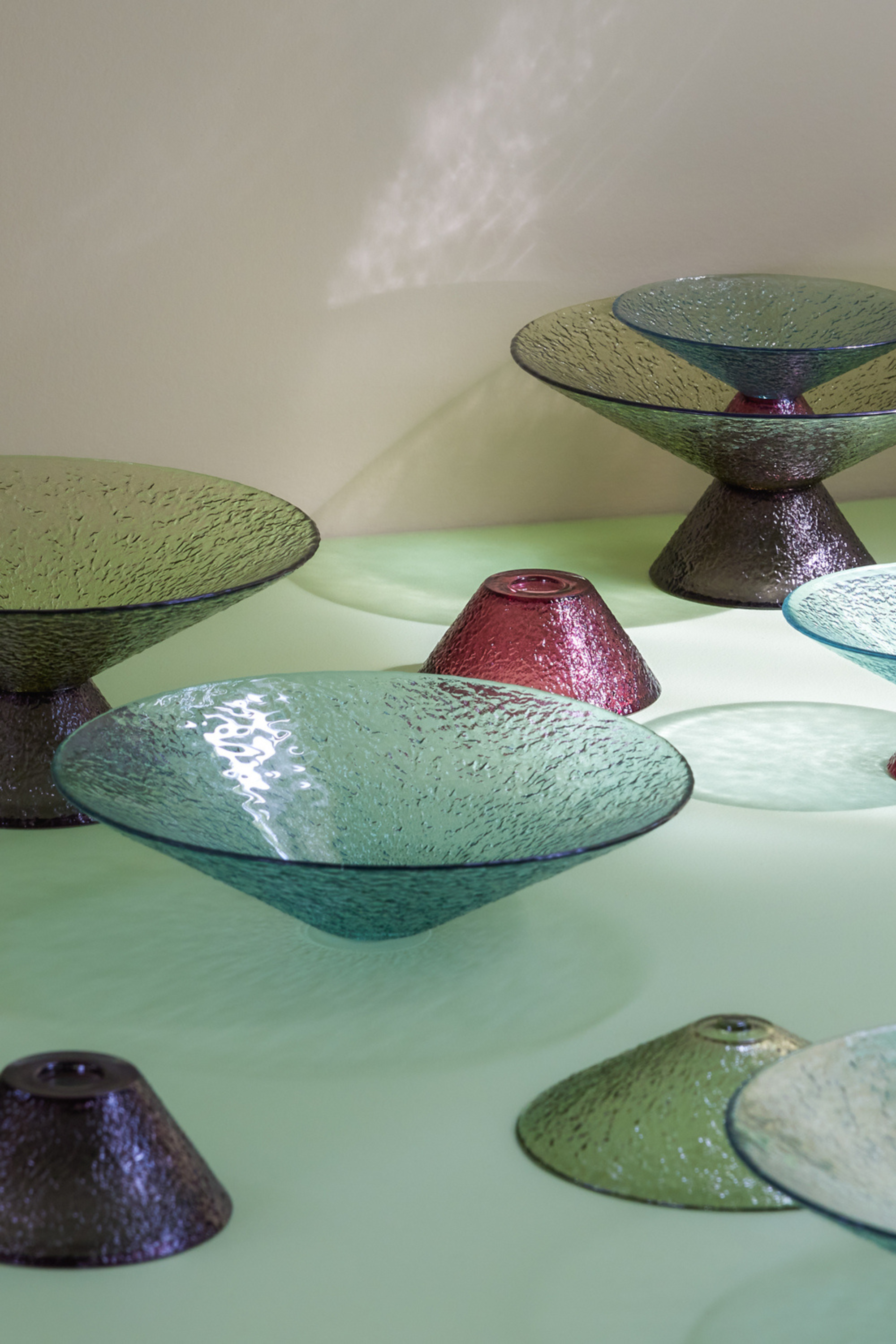 Bonbon Glass Bowl Large Green/Brown