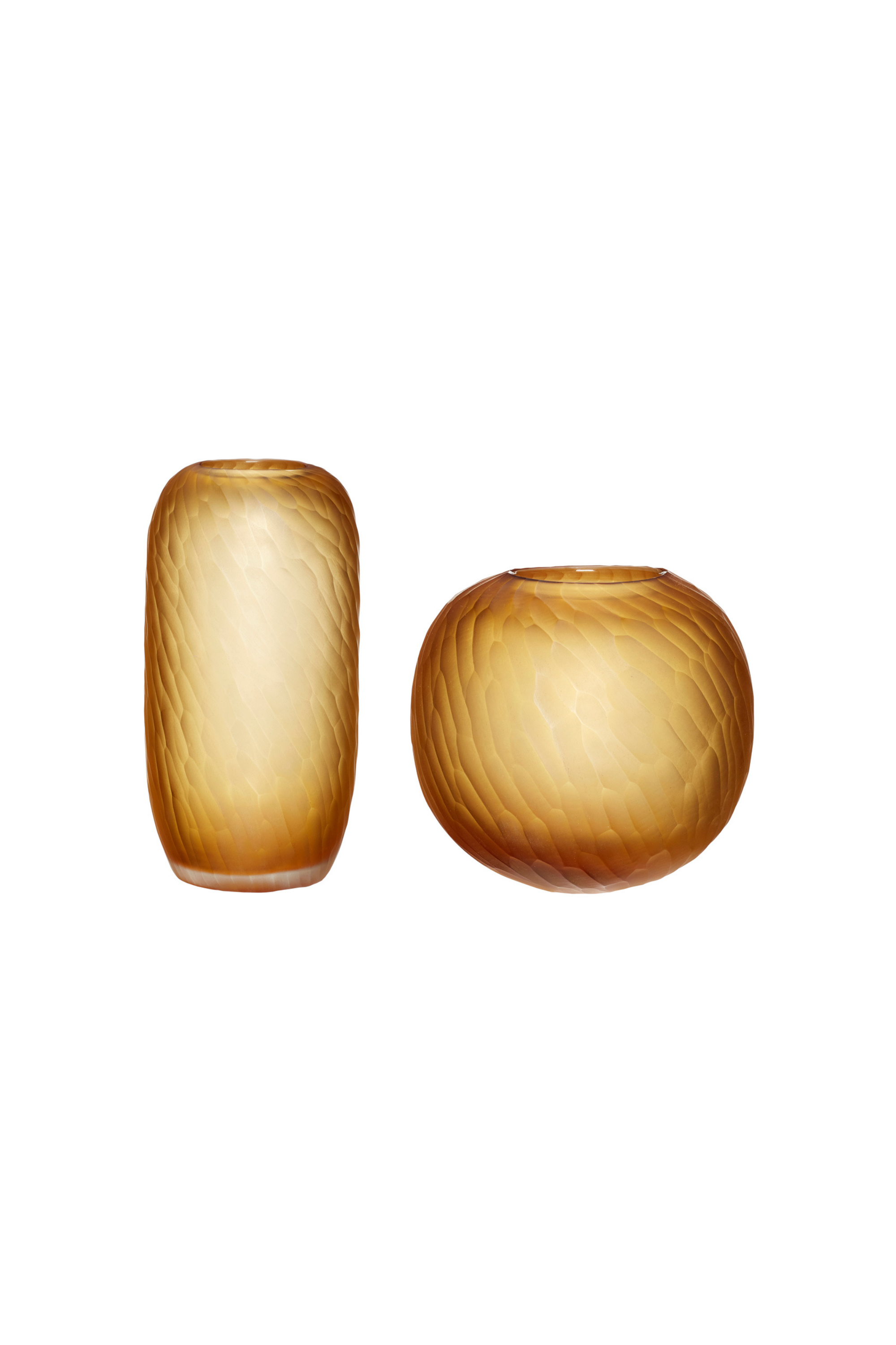 Molecule Vases Amber set of 2